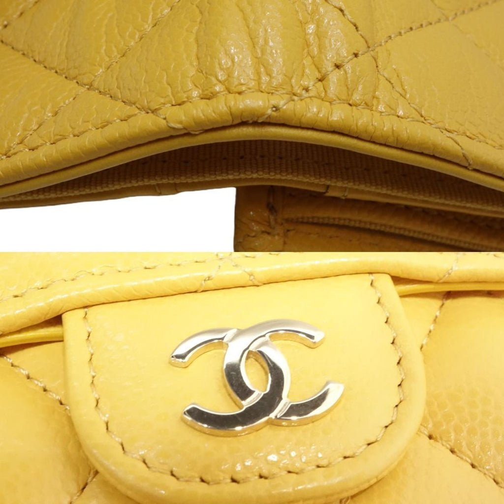 Chanel Yellow Grained Calfskin Wallet (Tri-Fold)