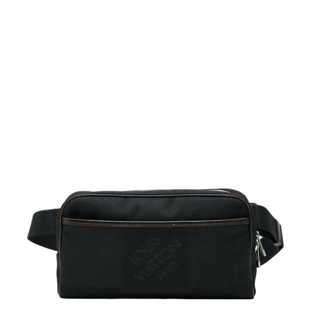 Louis Vuitton Black Noir Canvas Leather Sling Bag