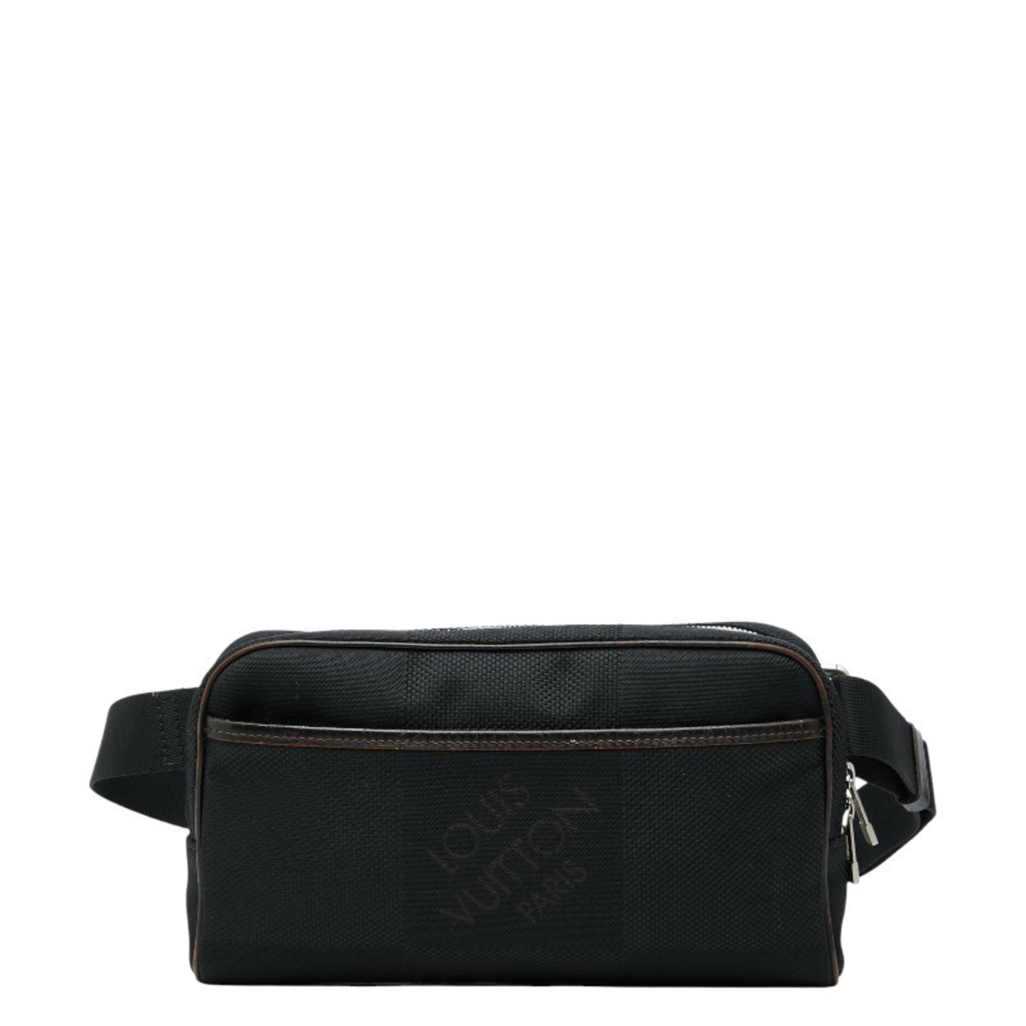 Louis Vuitton Black Noir Canvas Leather Sling Bag