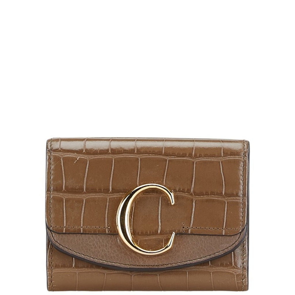 Chloé Brown Leather Wallet (Tri-Fold) (Pre-Owned)