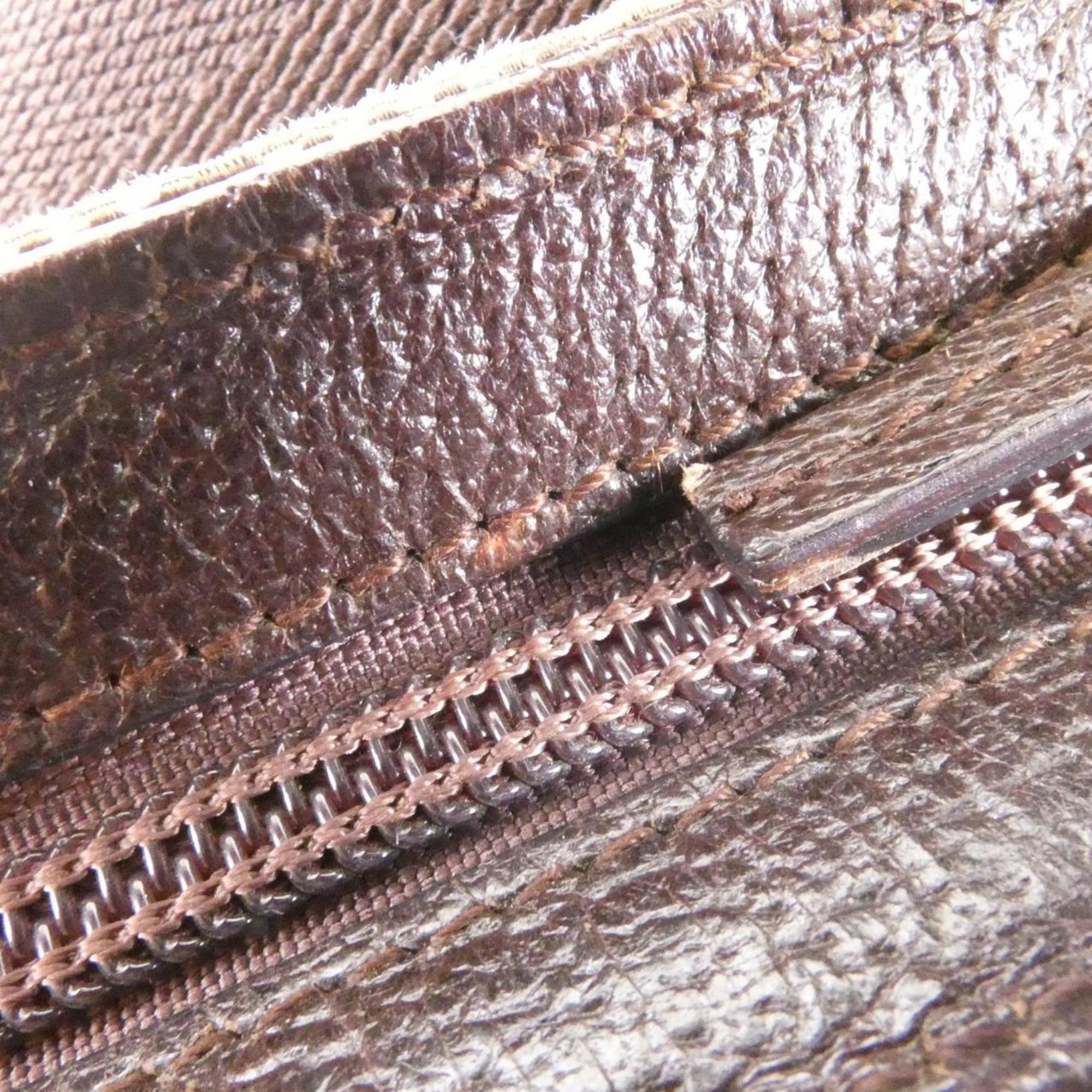 Gucci Beige Brown Gg Canvas Pouch (Pre-Owned)
