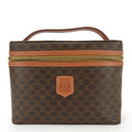 Celine Macadam Brown Pvc Leather Handbag Vanity Bag