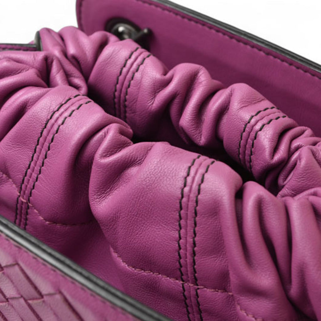 Bottega Veneta Purple Leather Handbag Shoulder Bag