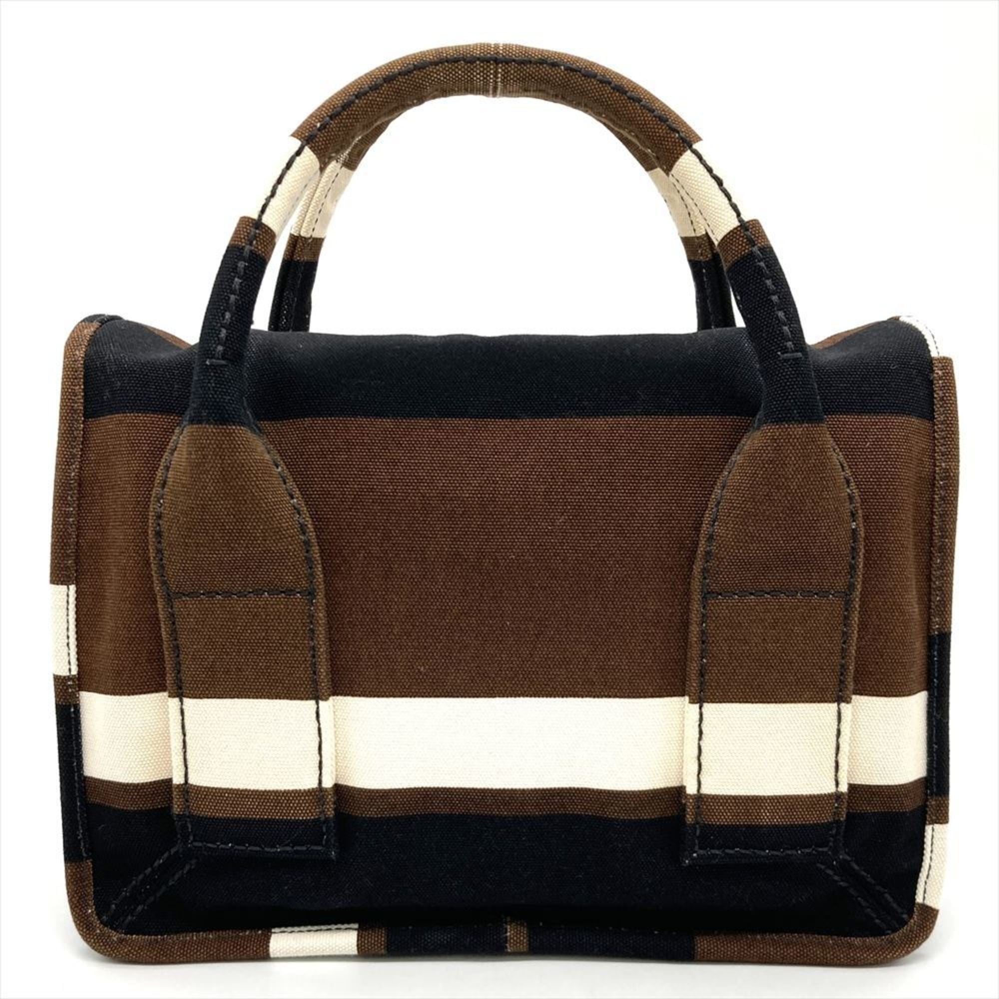 Prada Brown Multi-Color Canvas Handbag