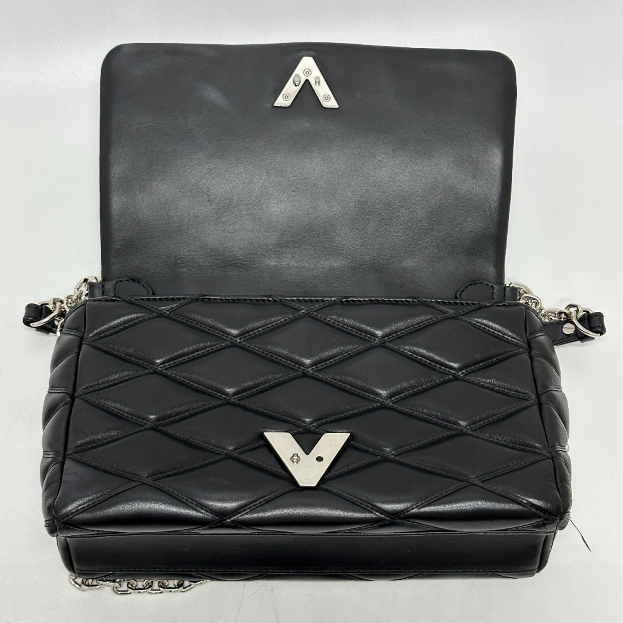Louis Vuitton Black Noir Leather Handbag Shoulder Bag
