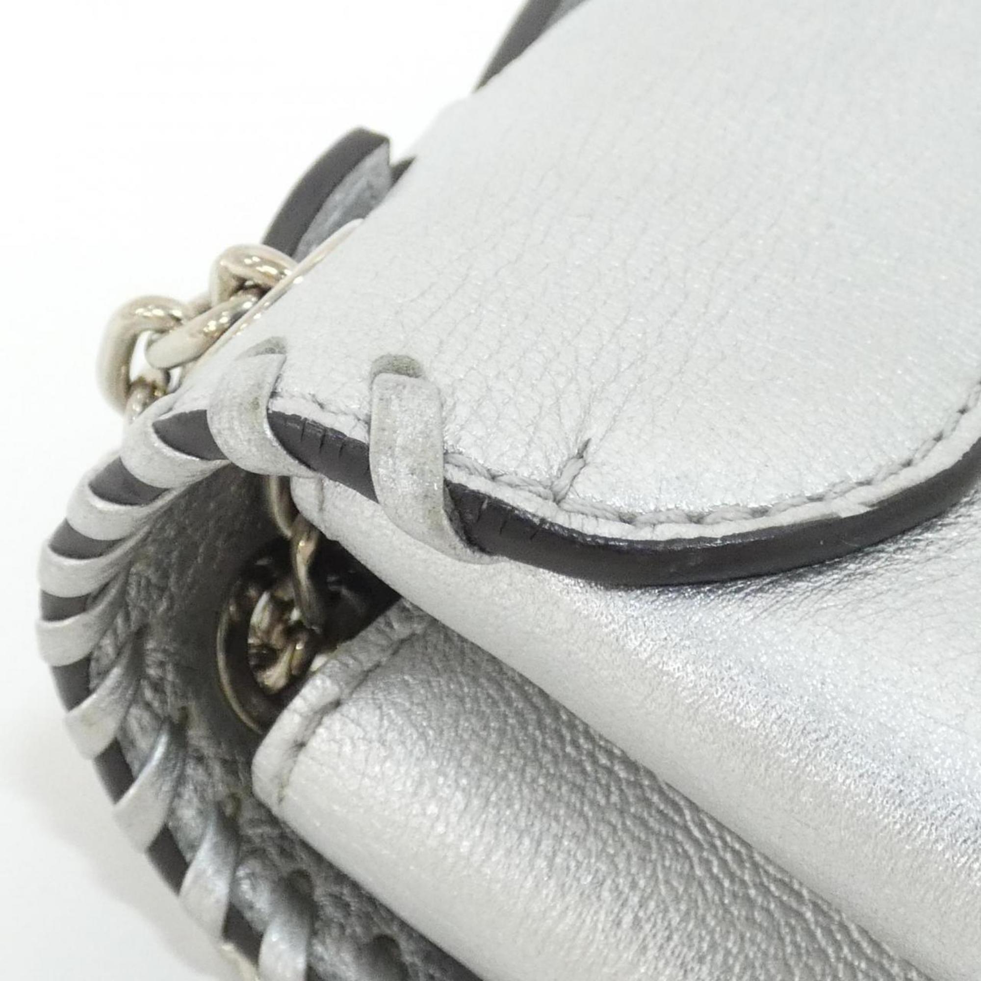 Louis Vuitton Silver Leather Handbag Shoulder Bag