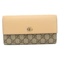 Gucci Beige Pvc Leather Long Wallet (Bi-Fold) (Pre-Owned)