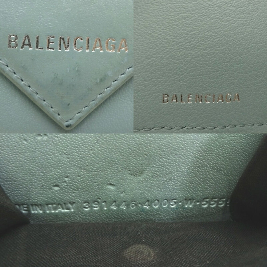 Balenciaga Light Blue Leather Wallet (Tri-Fold)