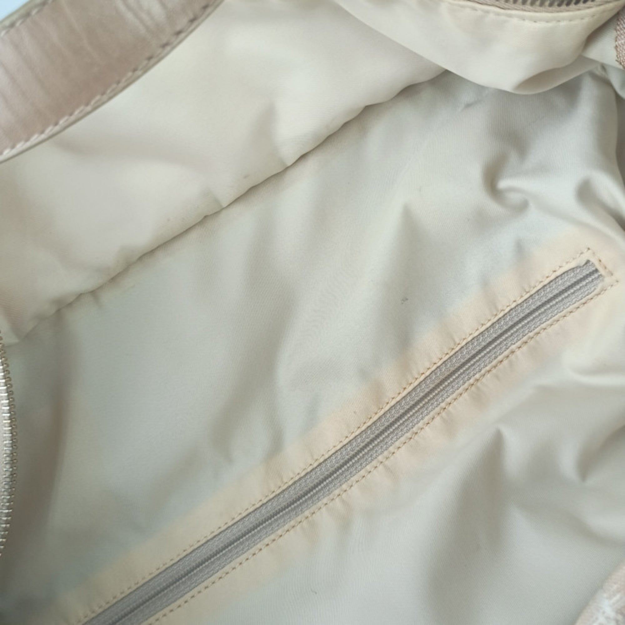 Chanel Beige Canvas Handbag Shoulder Bag Tote Bag