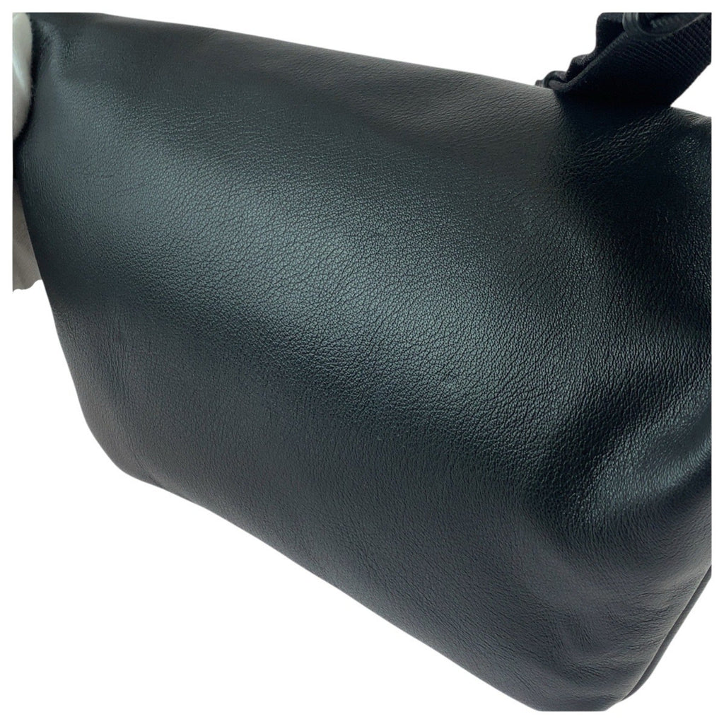 Balenciaga Black White Leather Fanny Pack Sling