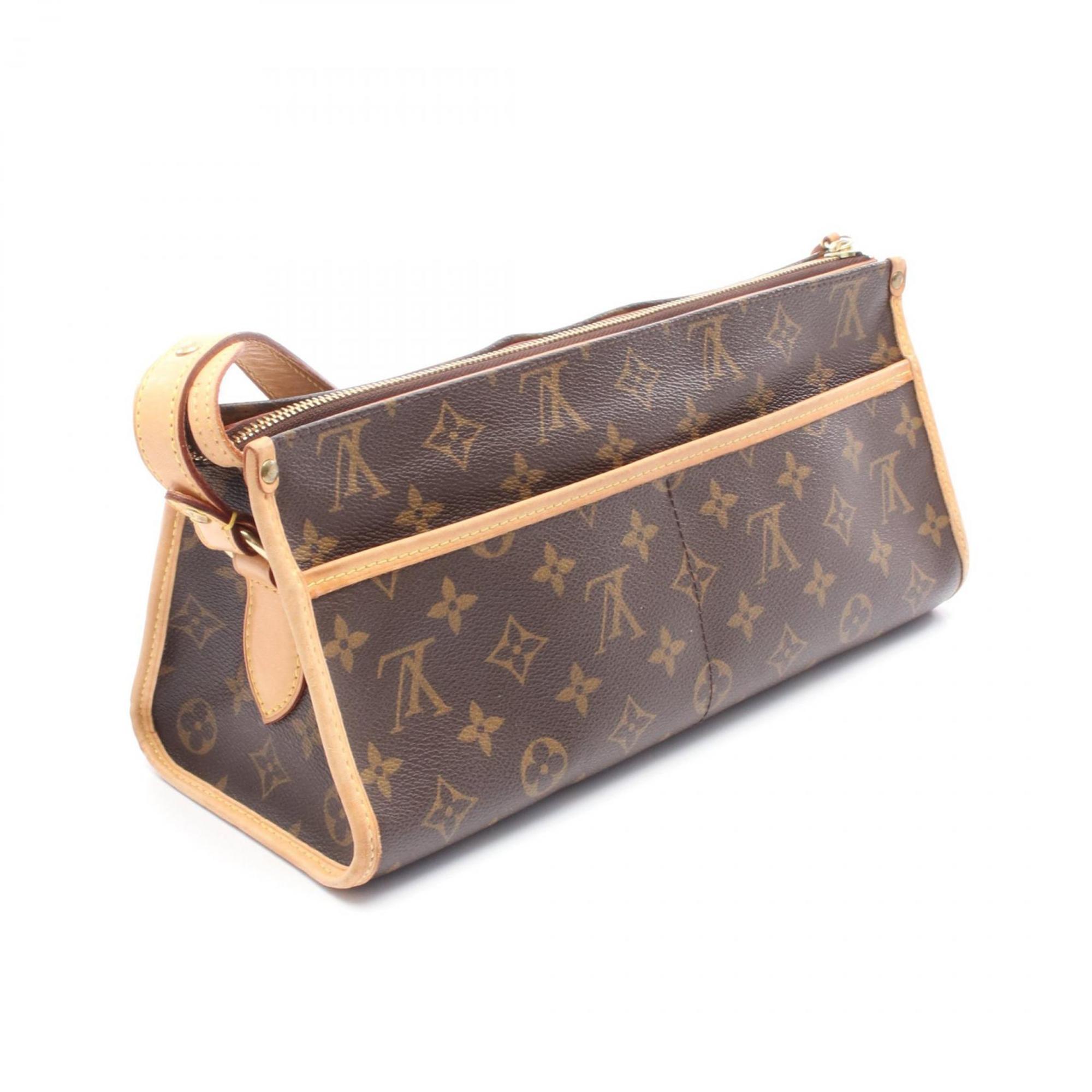 Louis Vuitton Brown Coated Canvas Leather Shoulder Bag
