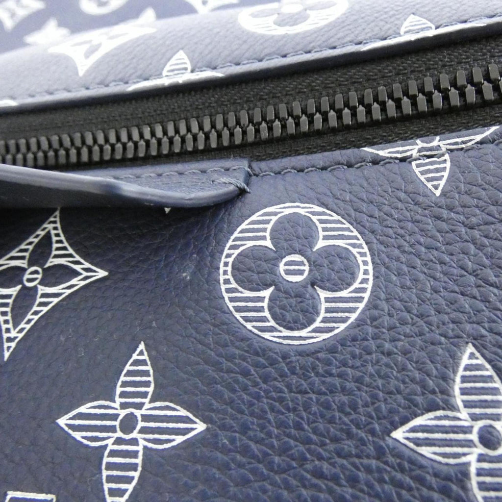 Louis Vuitton Monogram Shadow Black Navy Leather Backpack