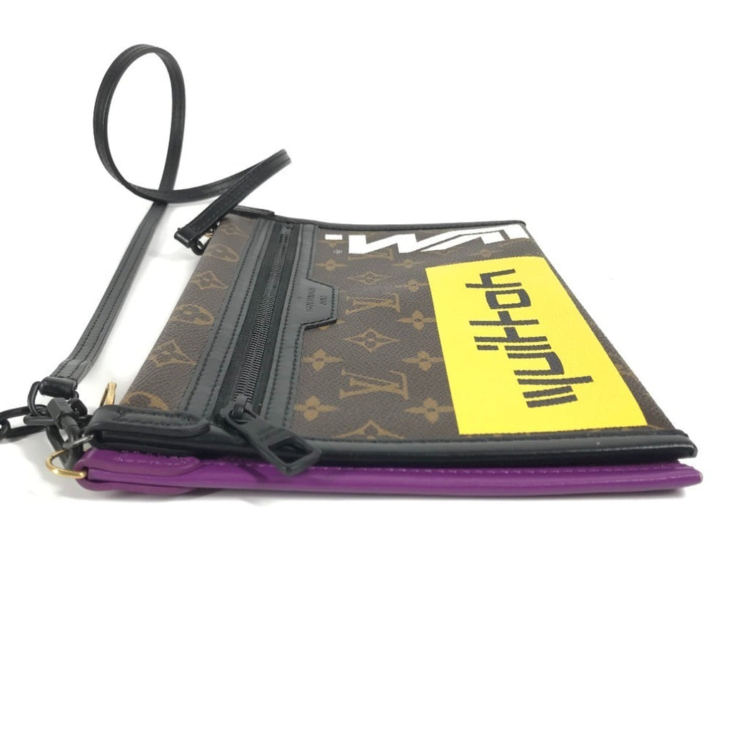 Louis Vuitton Brown Purple Monogram Pochette Shoulder Bag