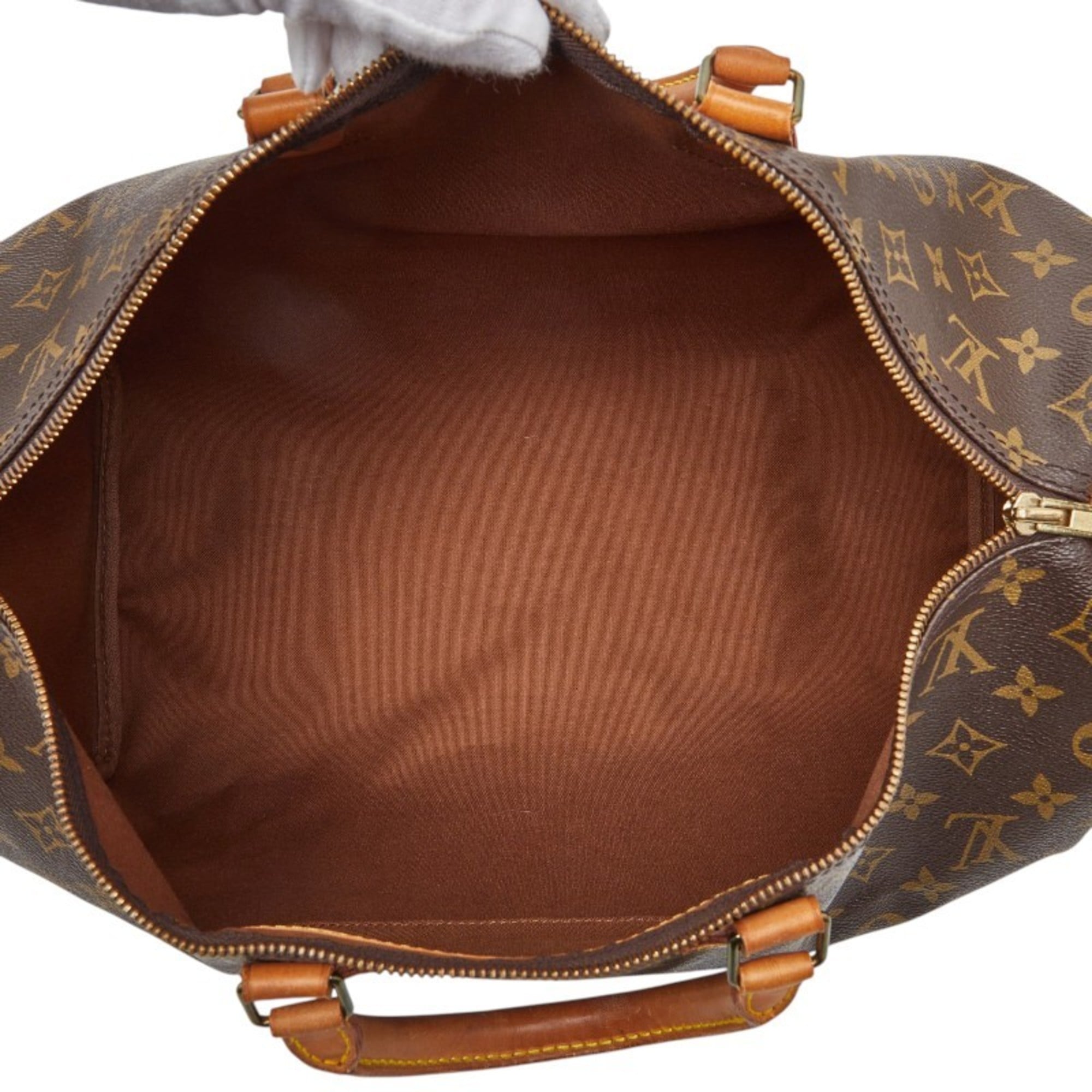 Louis Vuitton Brown Pvc Leather Boston Bag Handbag