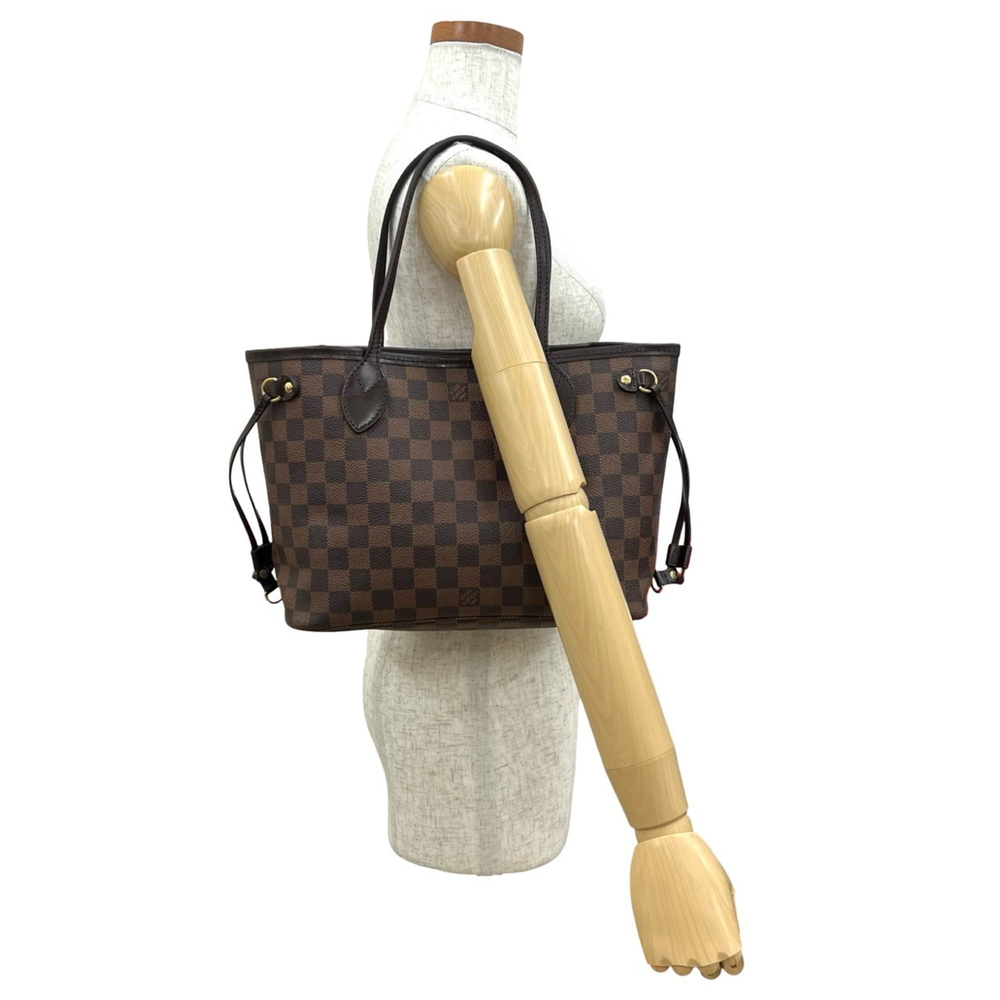 Louis Vuitton Brown Leather Pvc Handbag Shoulder Bag Tote Bag