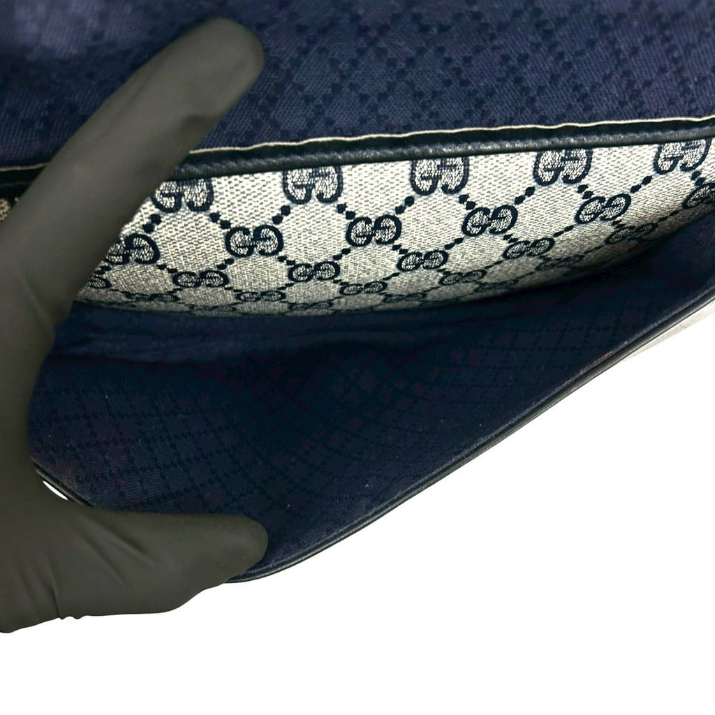 Gucci Navy Red Color Pvc Leather Shoulder Bag (Pre-Owned)