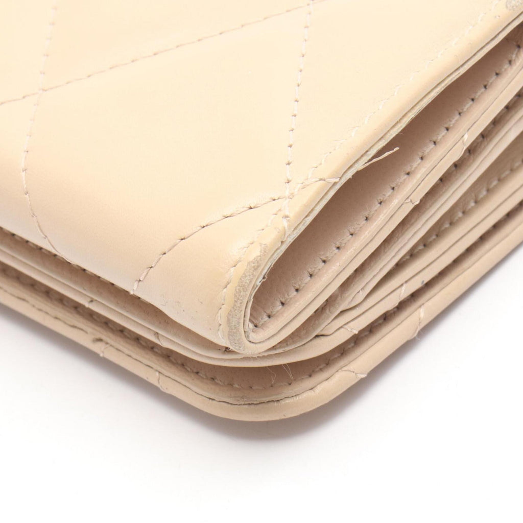 Balenciaga Beige Leather Wallet (Tri-Fold)