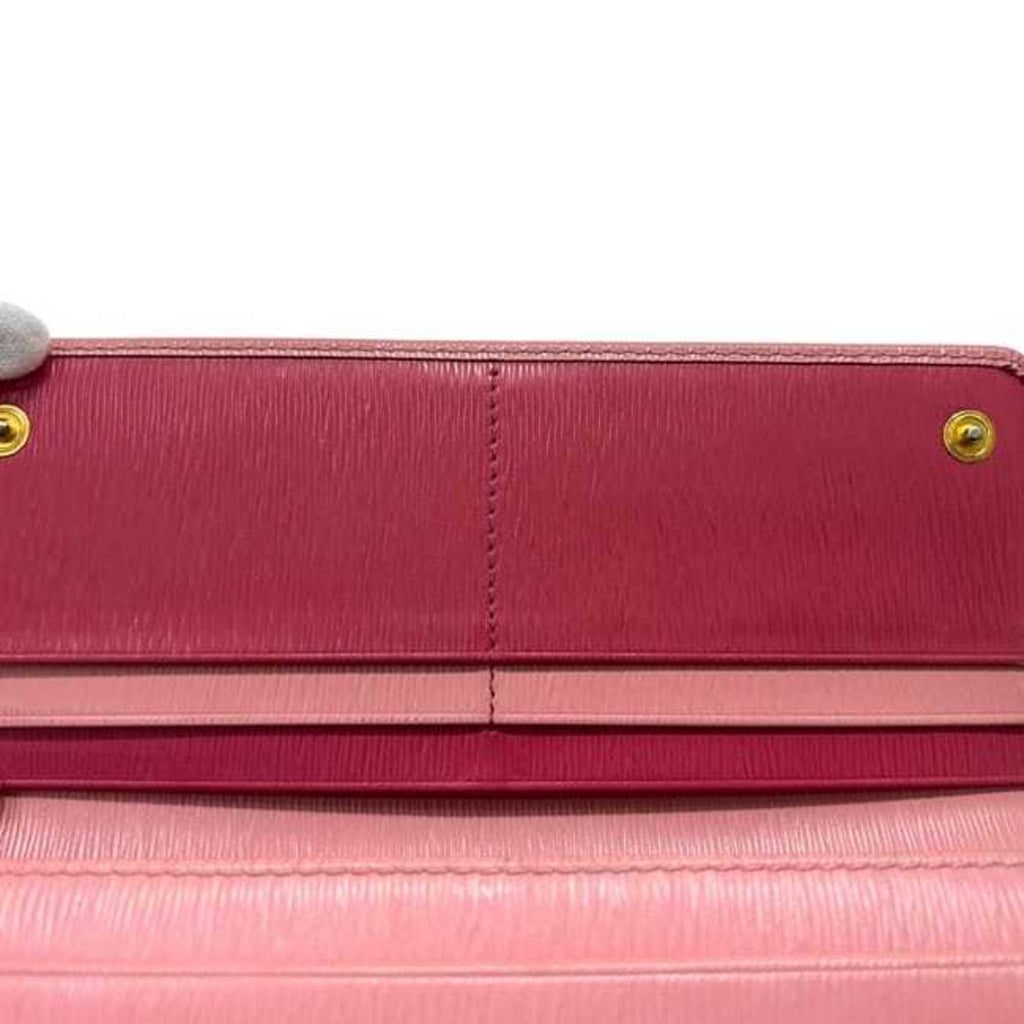 Prada Pink Leather Long Wallet (Bi-Fold)