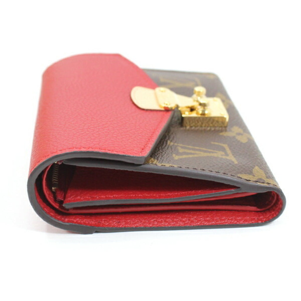 Louis Vuitton Brown Cerise Monogram Red Color Monogram Wallet (Tri-Fold)