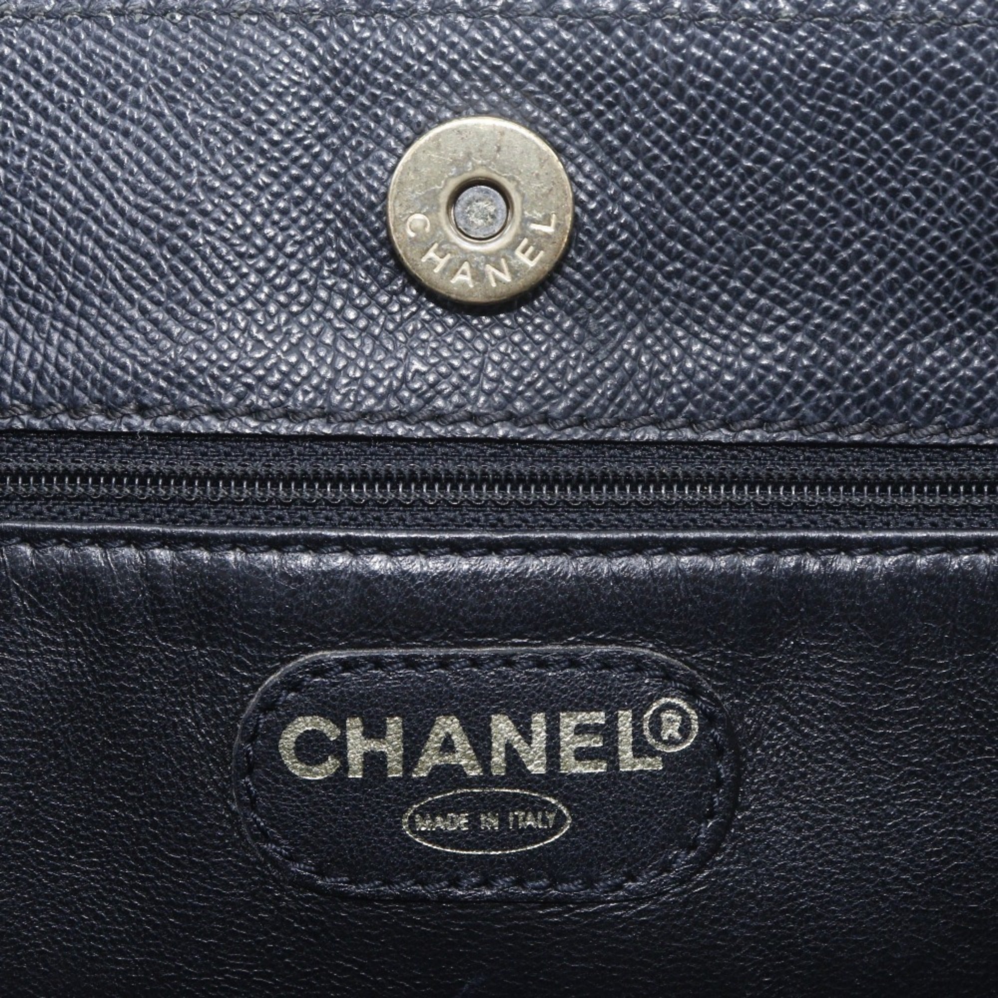 Chanel Black Grained Calfskin Tote Bag
