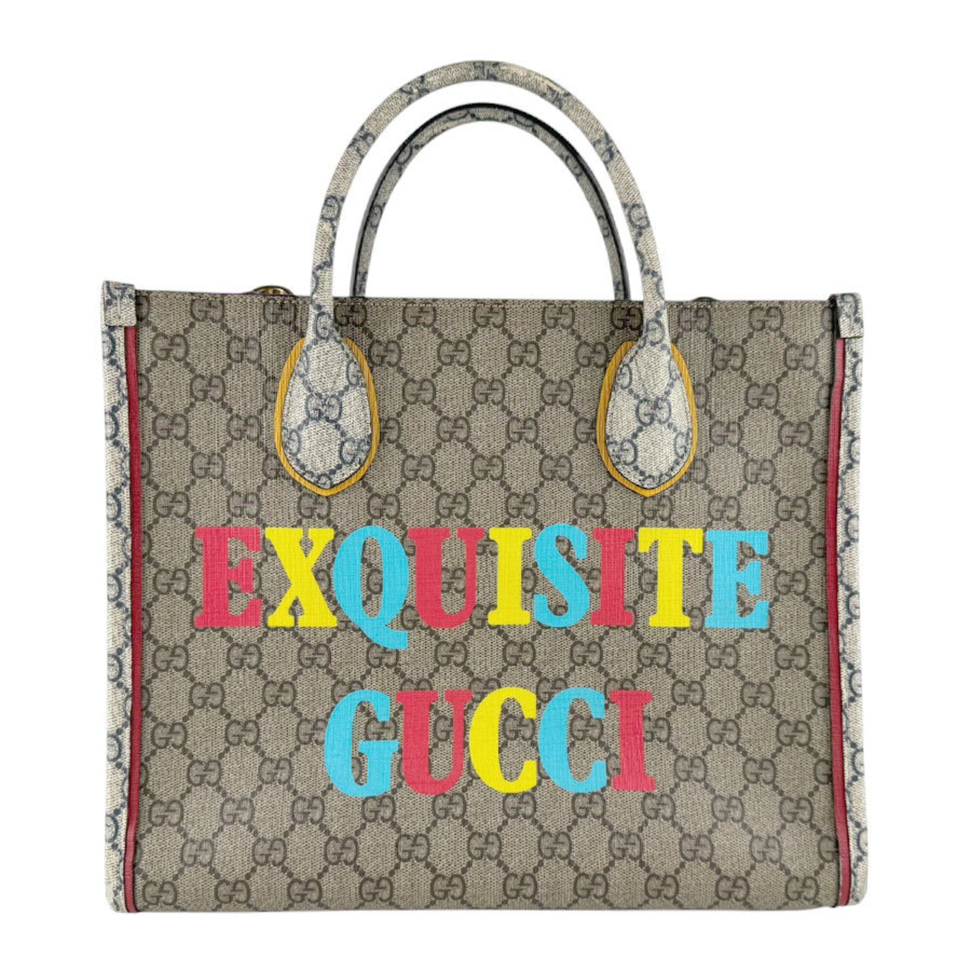 Gucci Brown Navy Gg Supreme Handbag Shoulder Bag (Pre-Owned)