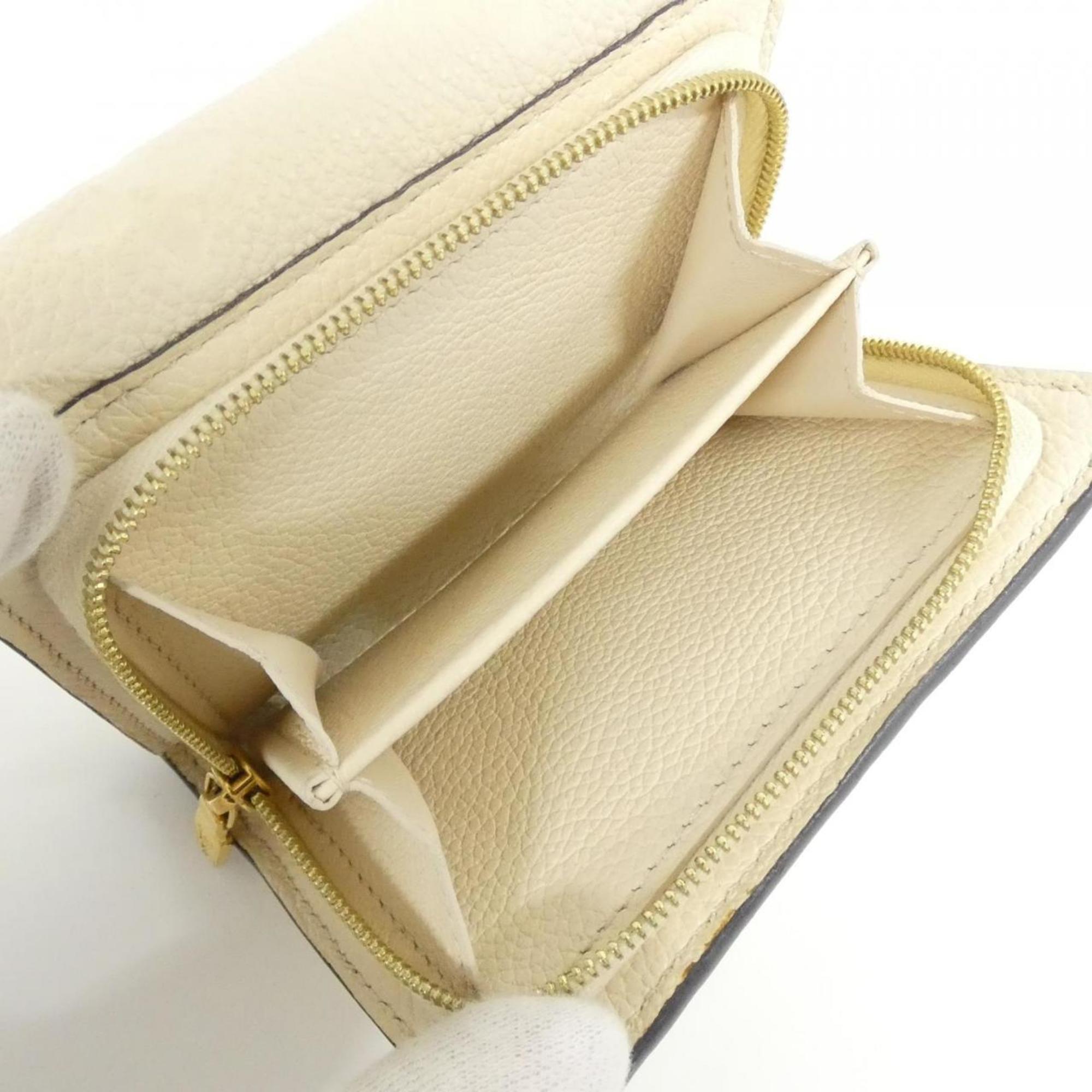 Louis Vuitton Monogram Empreinte Beige Leather Wallet (Tri-Fold)