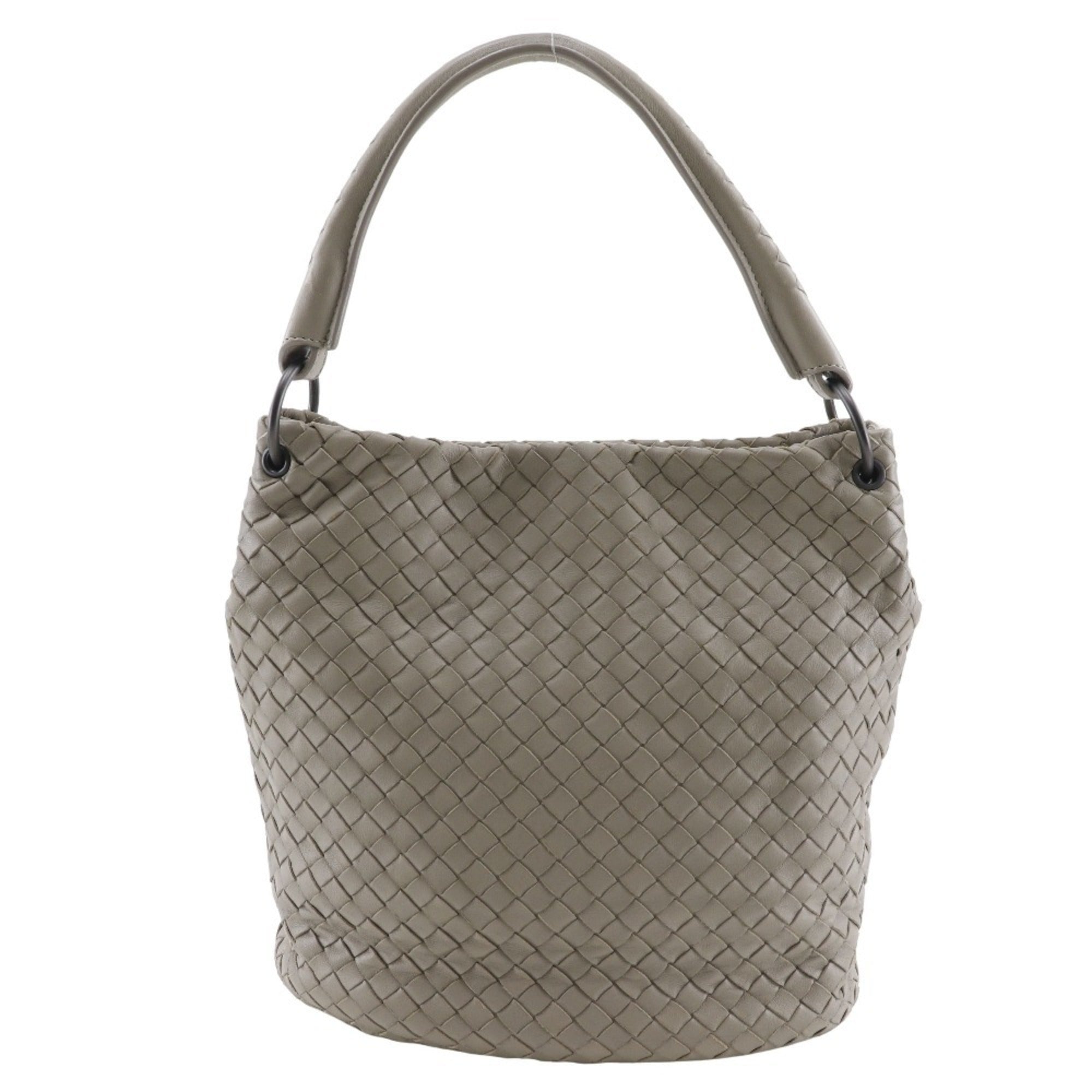 Bottega Veneta Gray Intrecciato Shoulder Bag