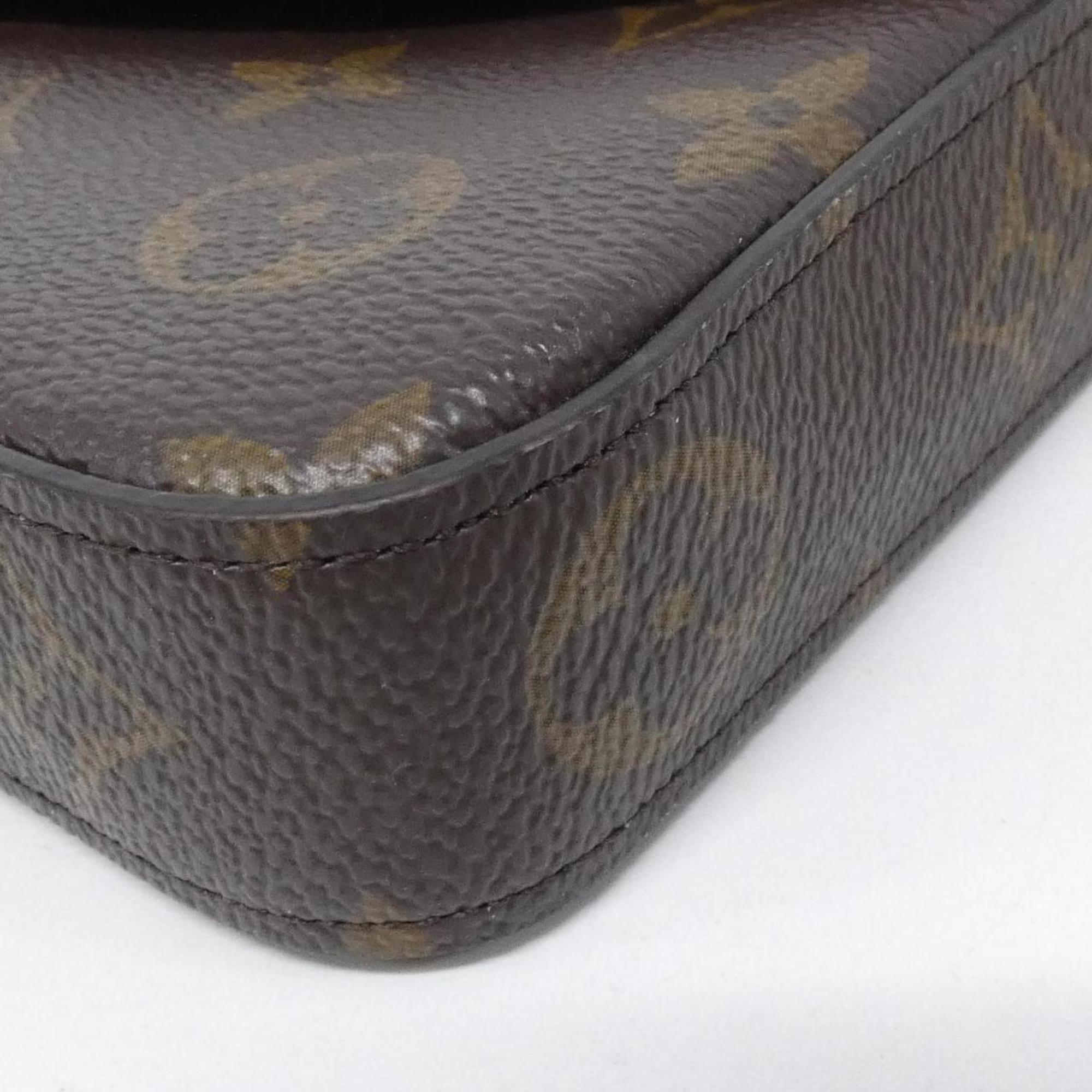 Louis Vuitton Marron Coated Canvas Pochette Shoulder Bag