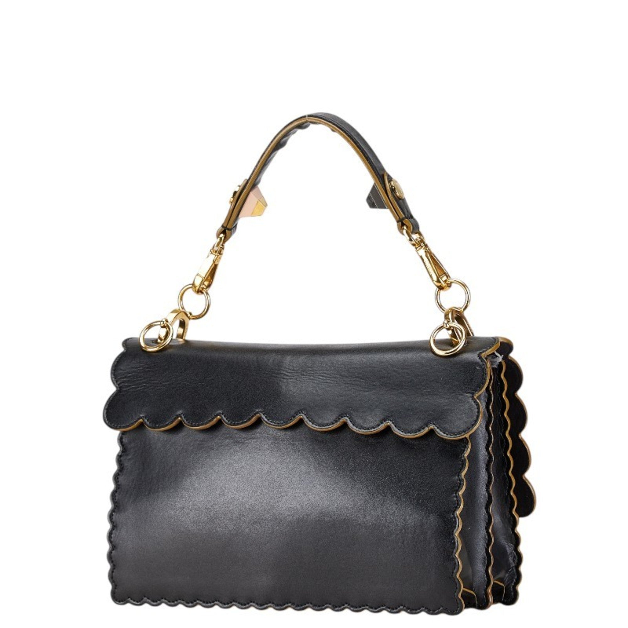 Fendi Black Leather Handbag Shoulder Bag
