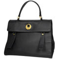 Saint Laurent Black Leather Canvas Handbag (Pre-Owned)