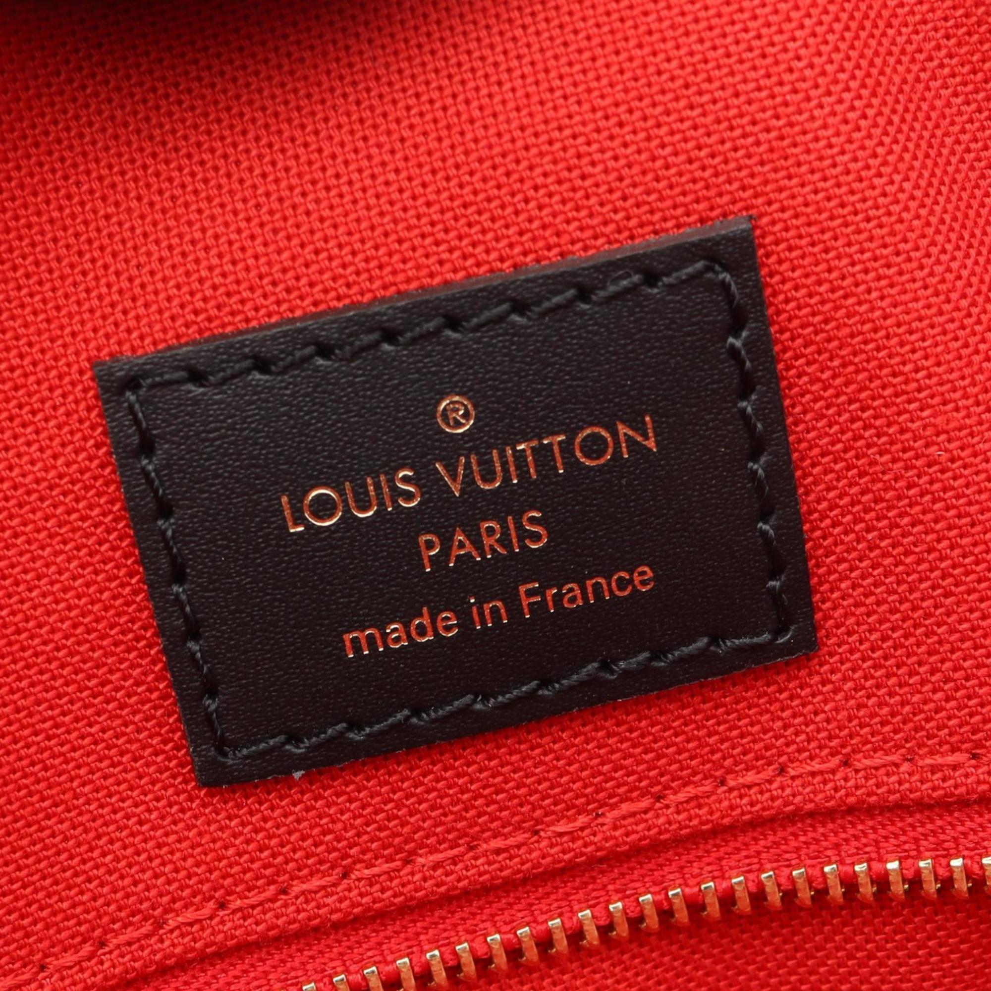 Louis Vuitton Beige Brown Coated Canvas Monogram Leather Handbag Tote Bag