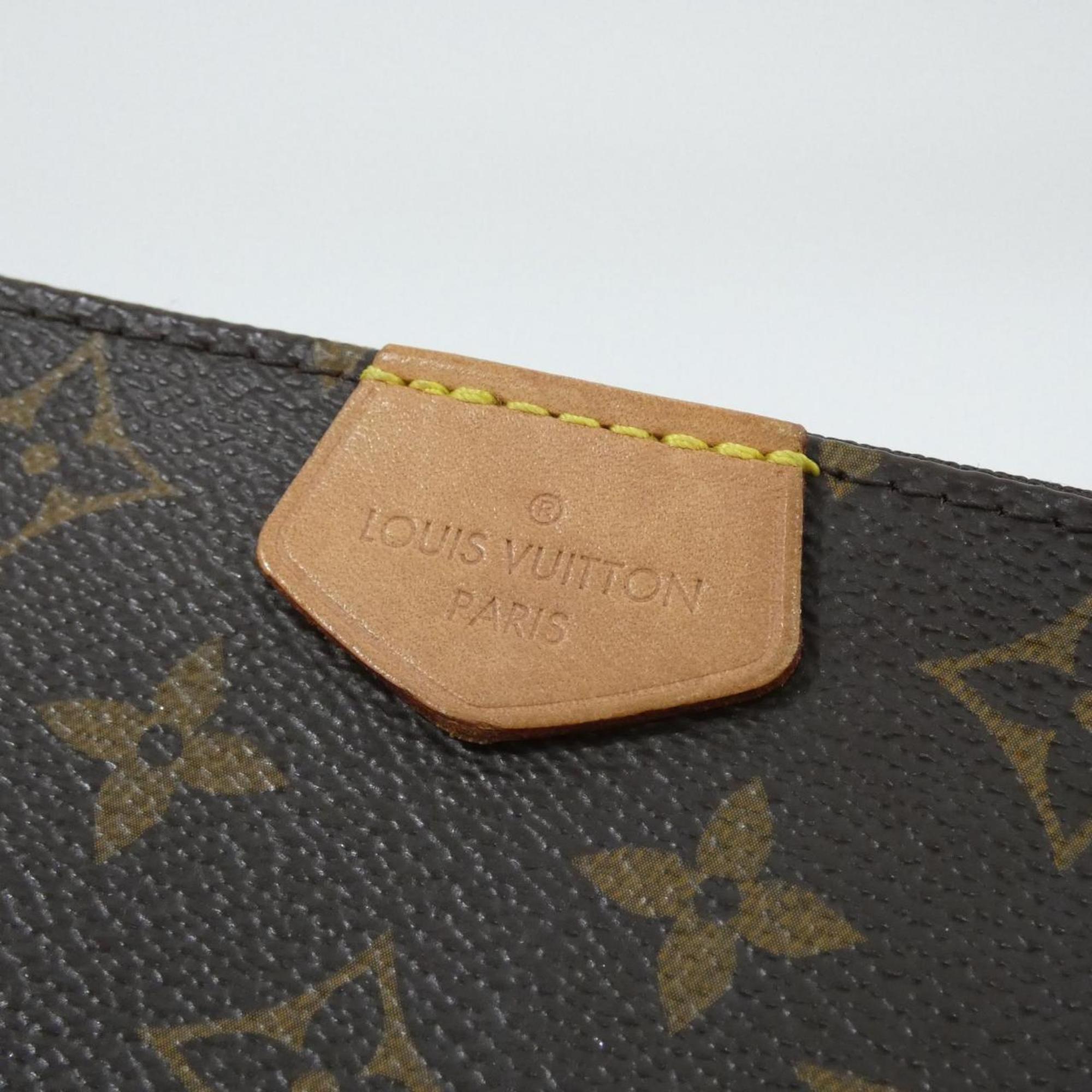Louis Vuitton Monogram Khaki Marron Coated Canvas Pochette Shoulder Bag