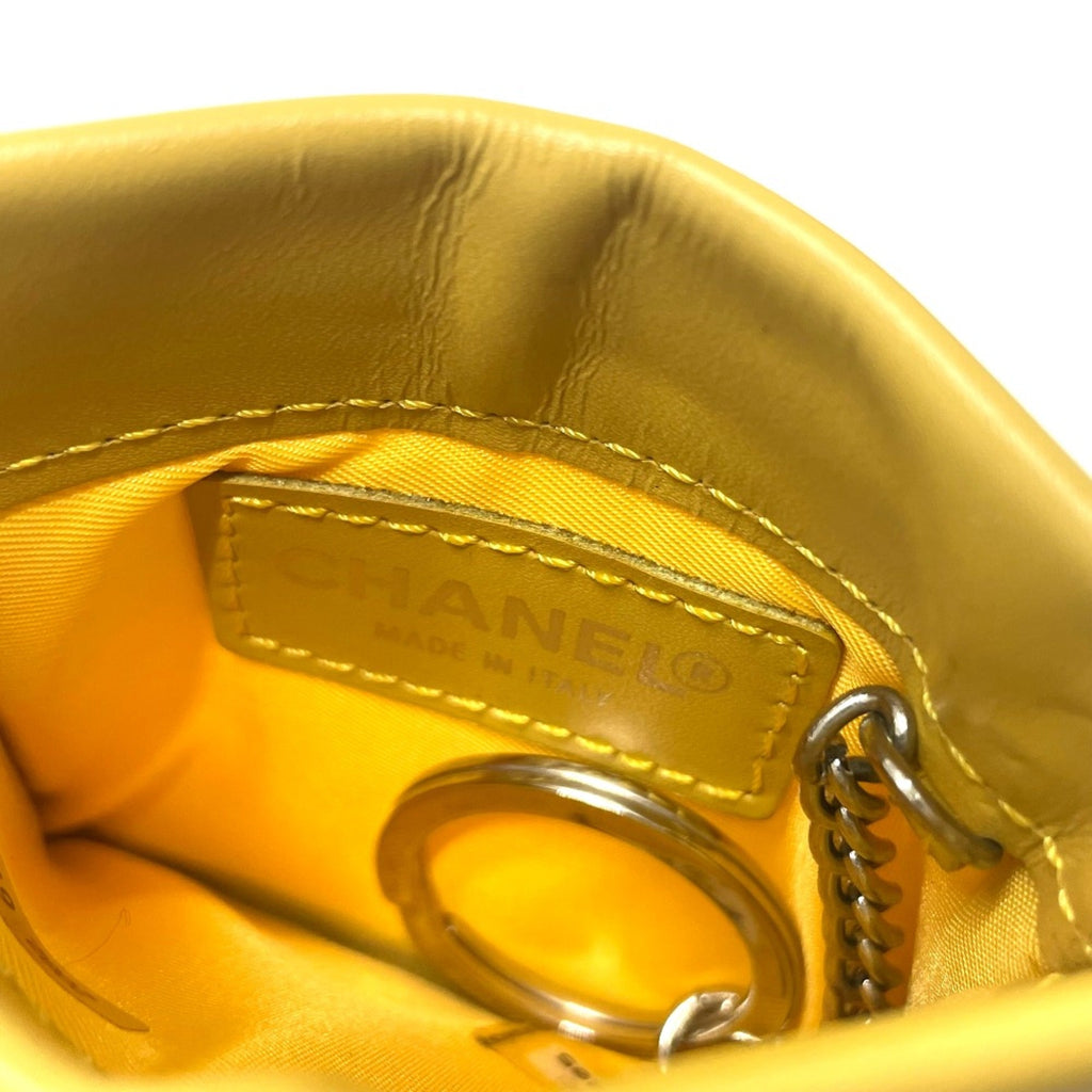 Chanel Yellow Leather Coin Purse/Coin Case