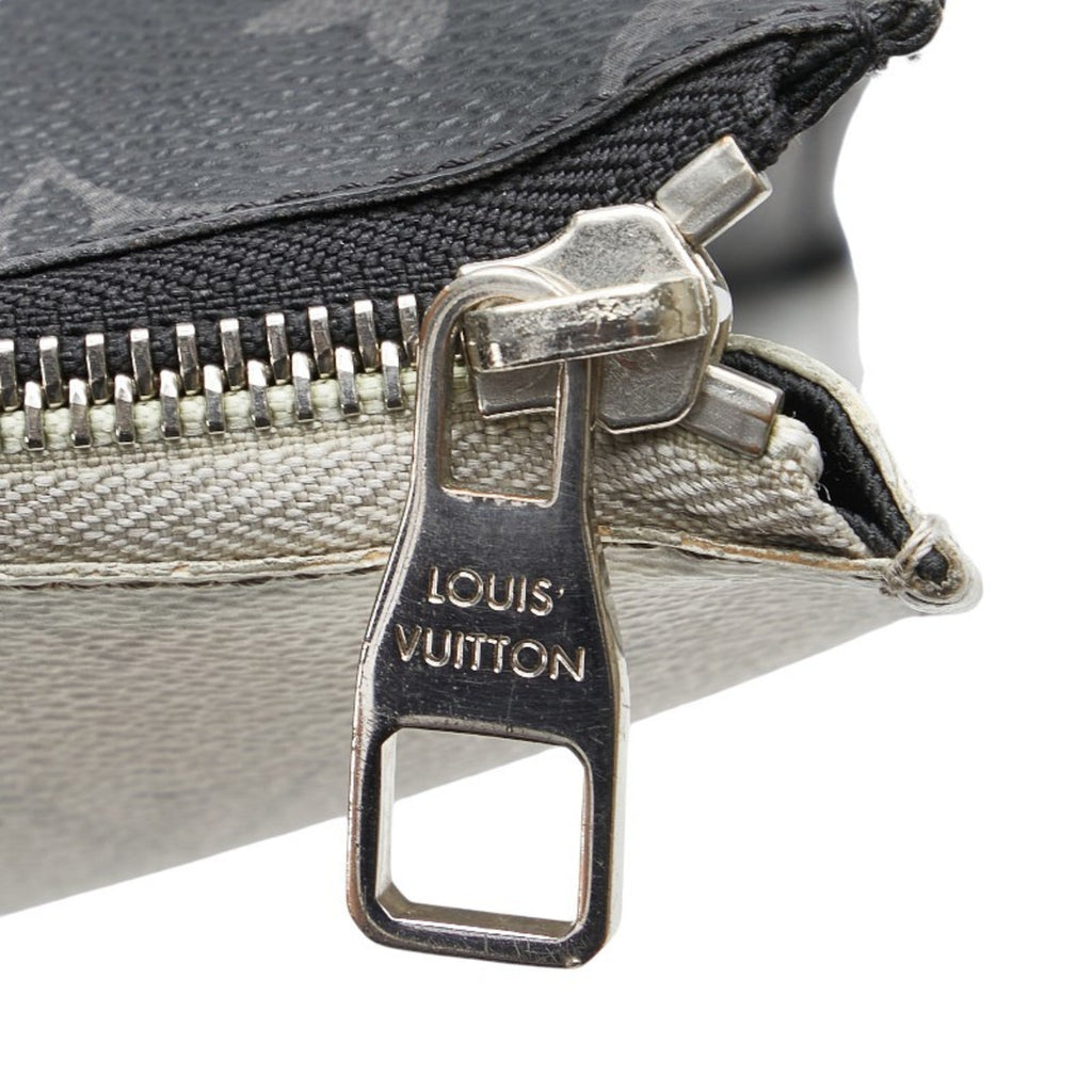 Louis Vuitton Monogram Eclipse Black Monogram Eclipse White Pvc Leather Clutch Bag Pochette