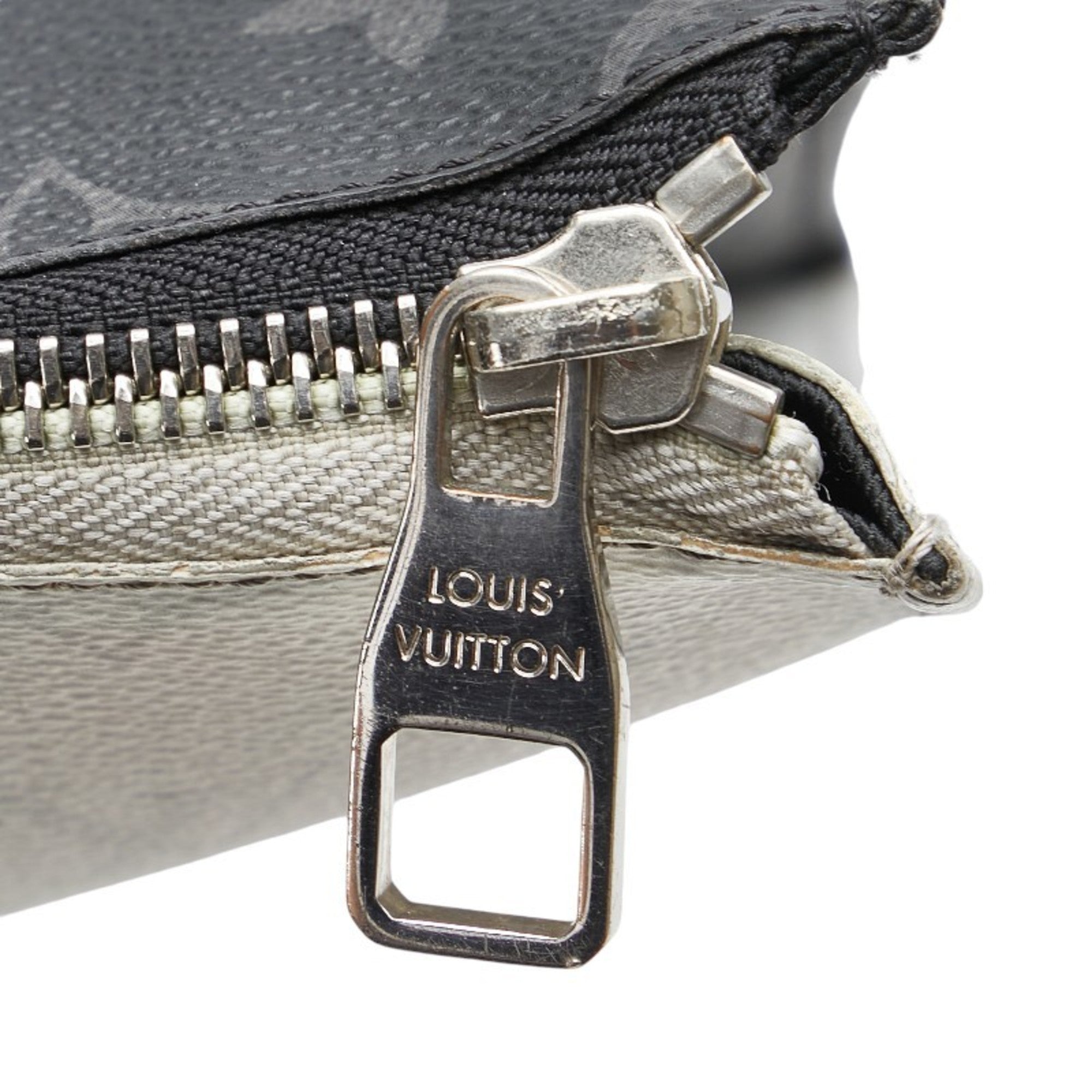 Louis Vuitton Monogram Eclipse Black Monogram Eclipse White Pvc Leather Clutch Bag Pochette