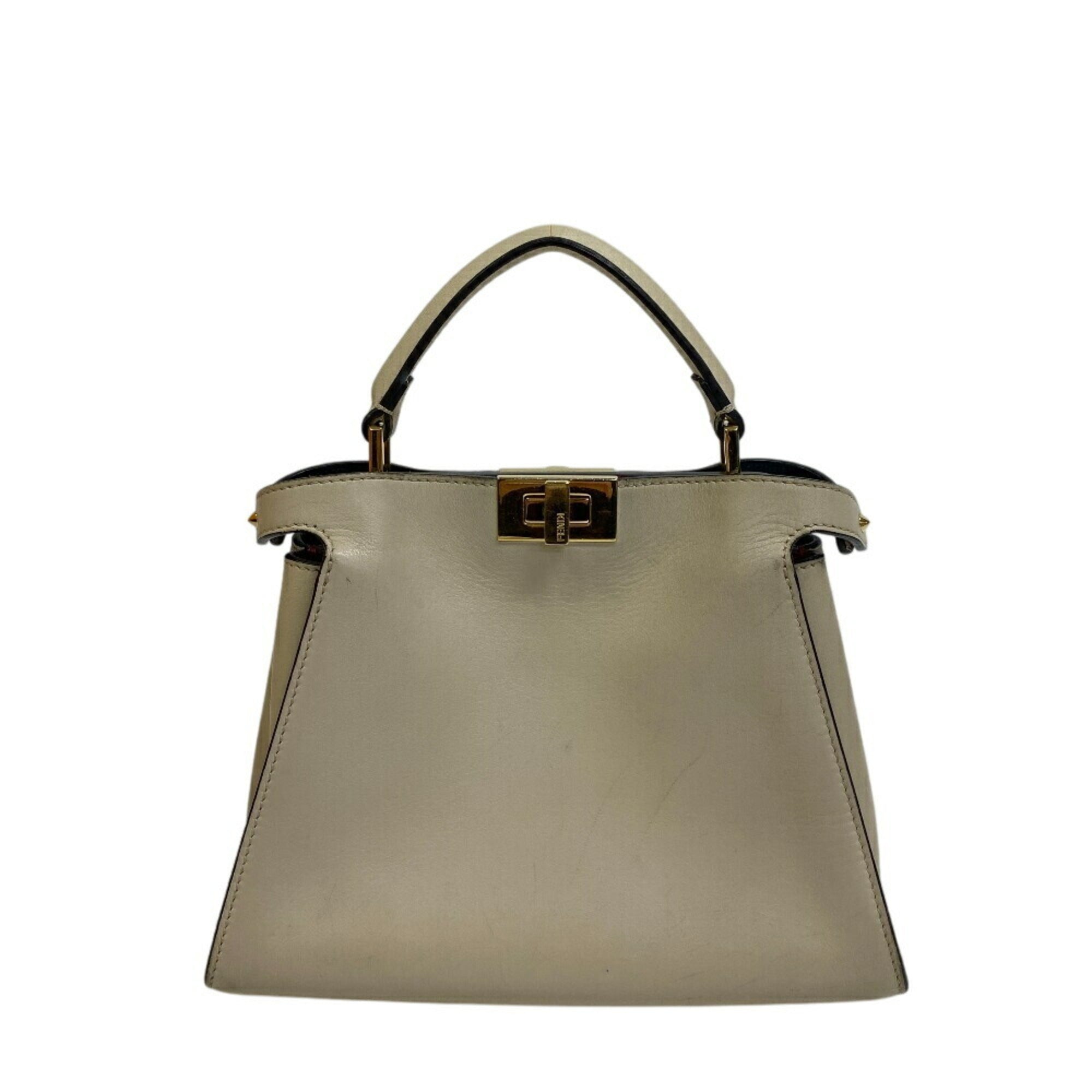 Fendi Beige Leather Handbag Shoulder Bag