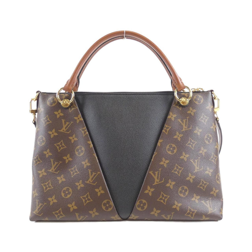 Louis Vuitton Black Marron Coated Canvas Leather Handbag