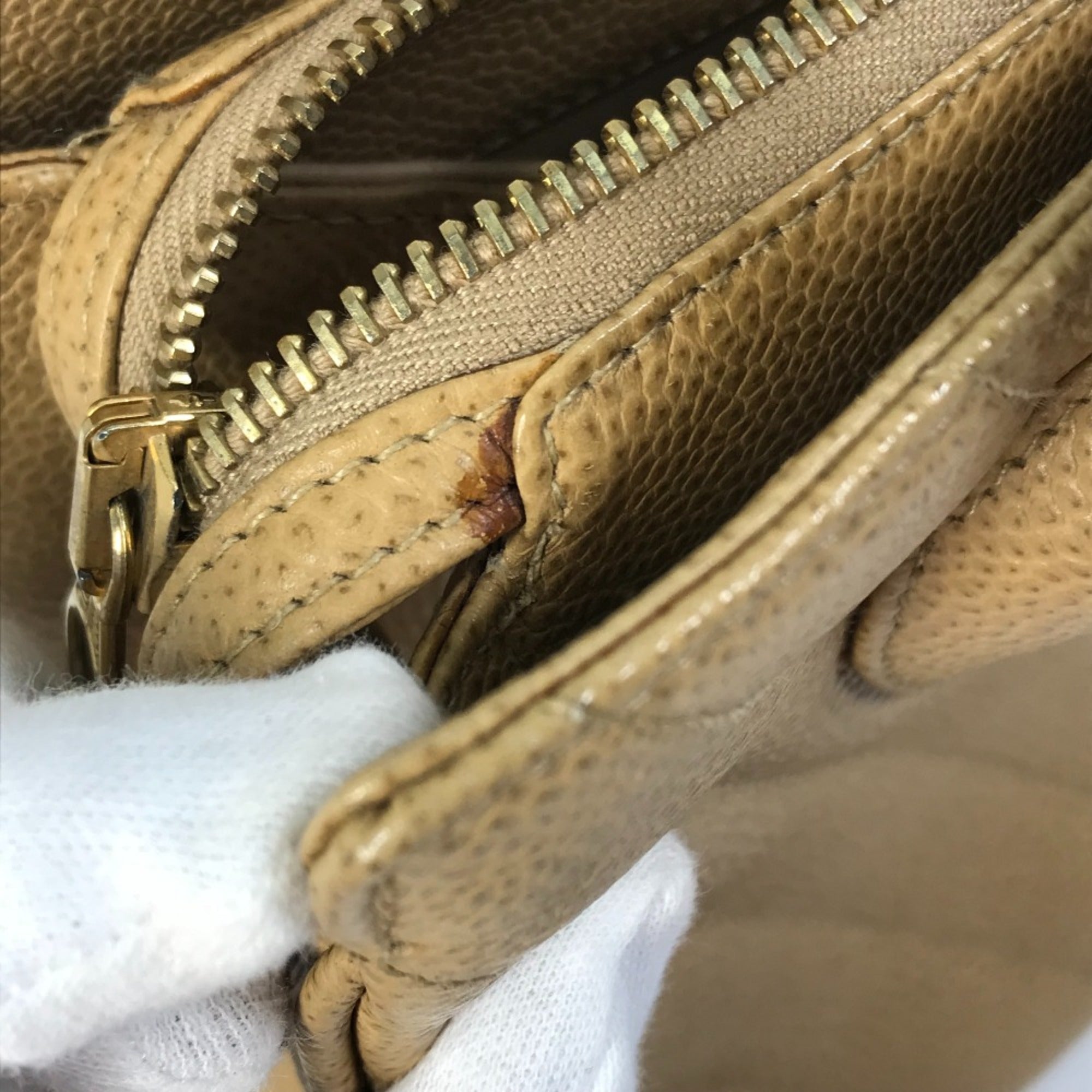 Chanel Beige Leather Handbag
