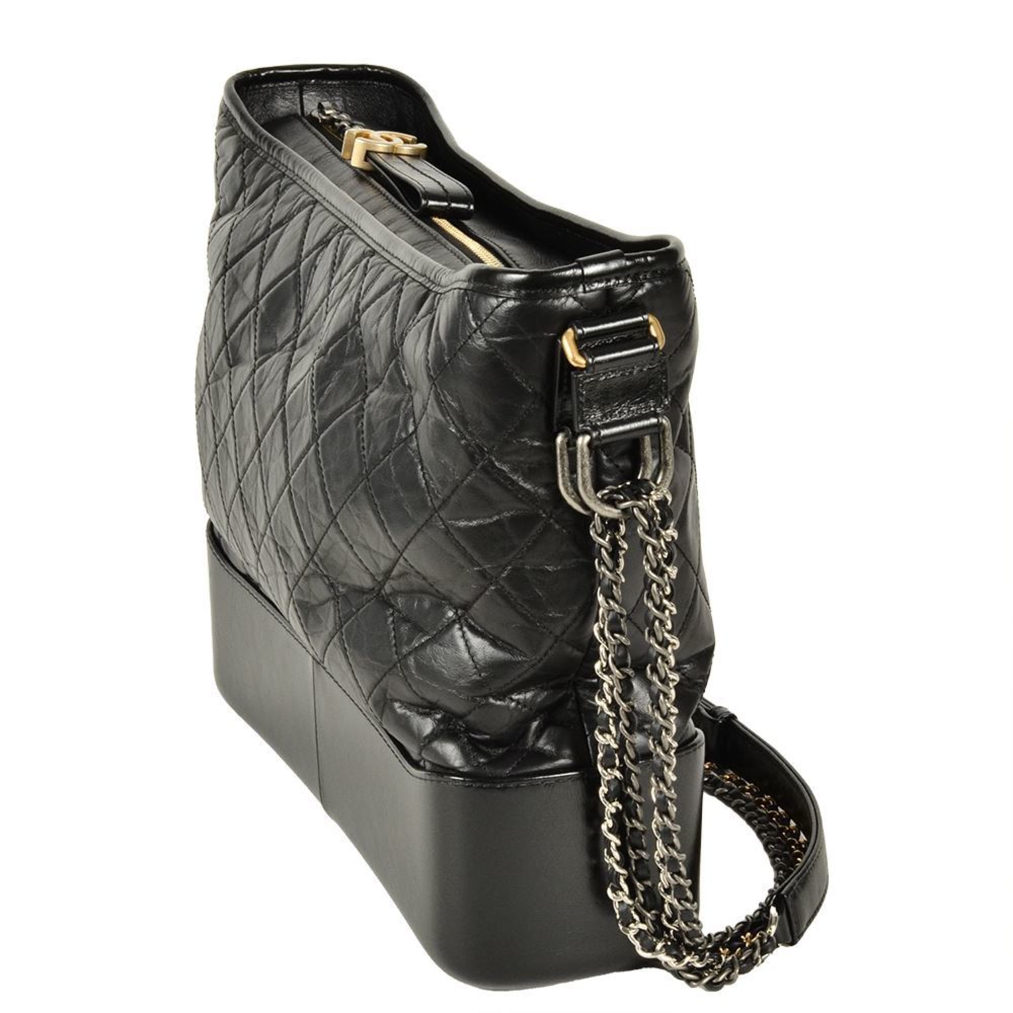 Chanel Gabriel Black Leather Shoulder Bag
