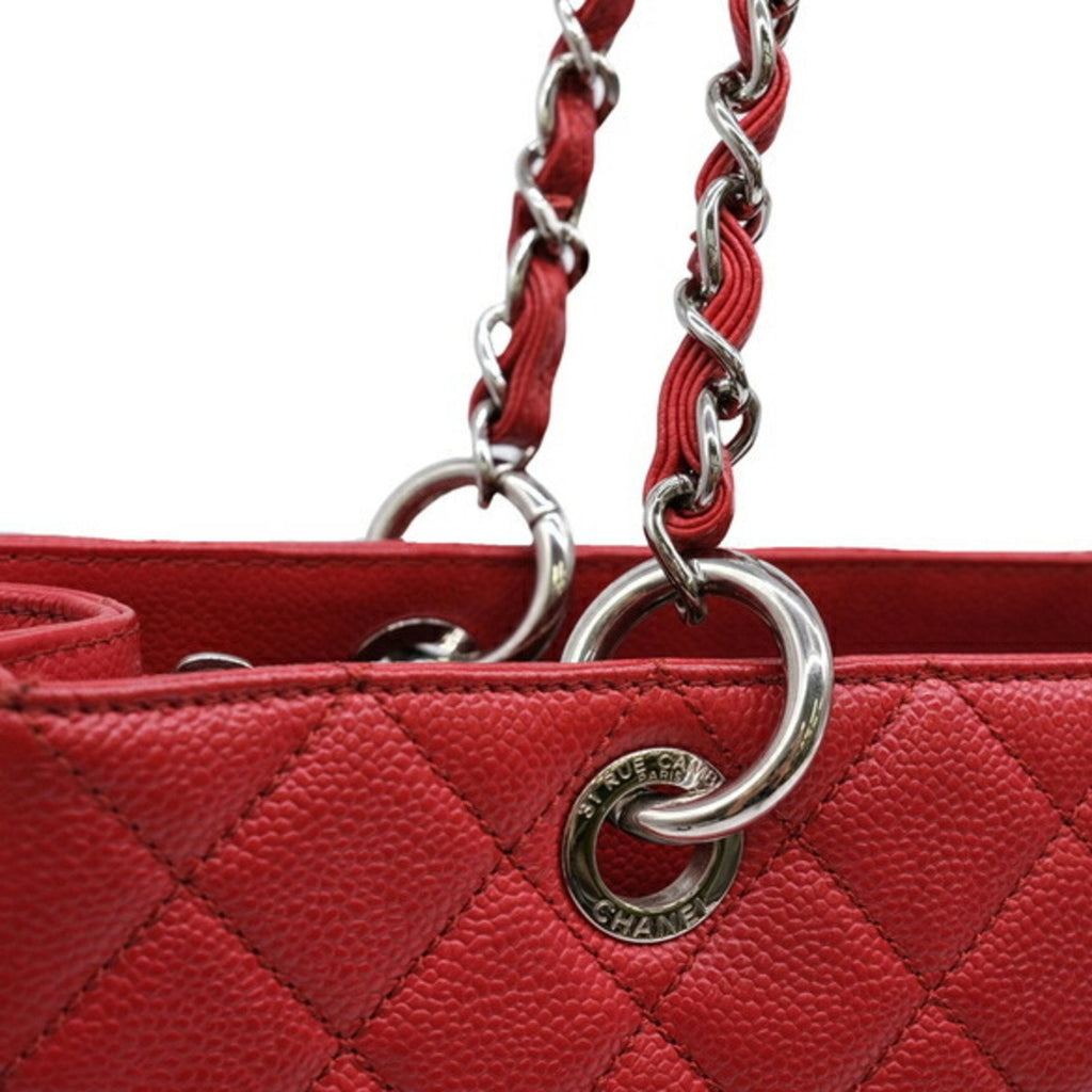 Chanel Red Color Caviar Leather Tote Bag