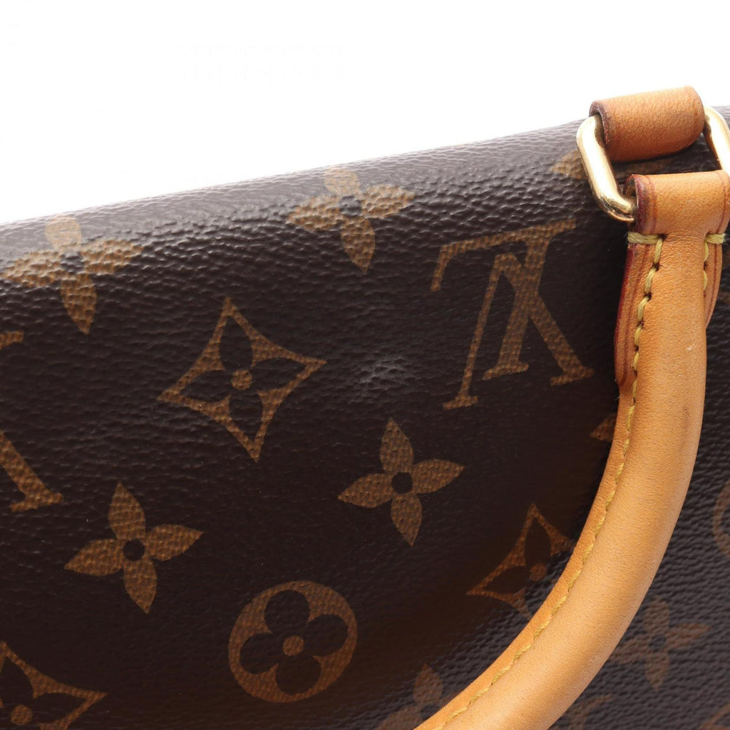 Louis Vuitton Brown Red Color Coated Canvas Leather Handbag