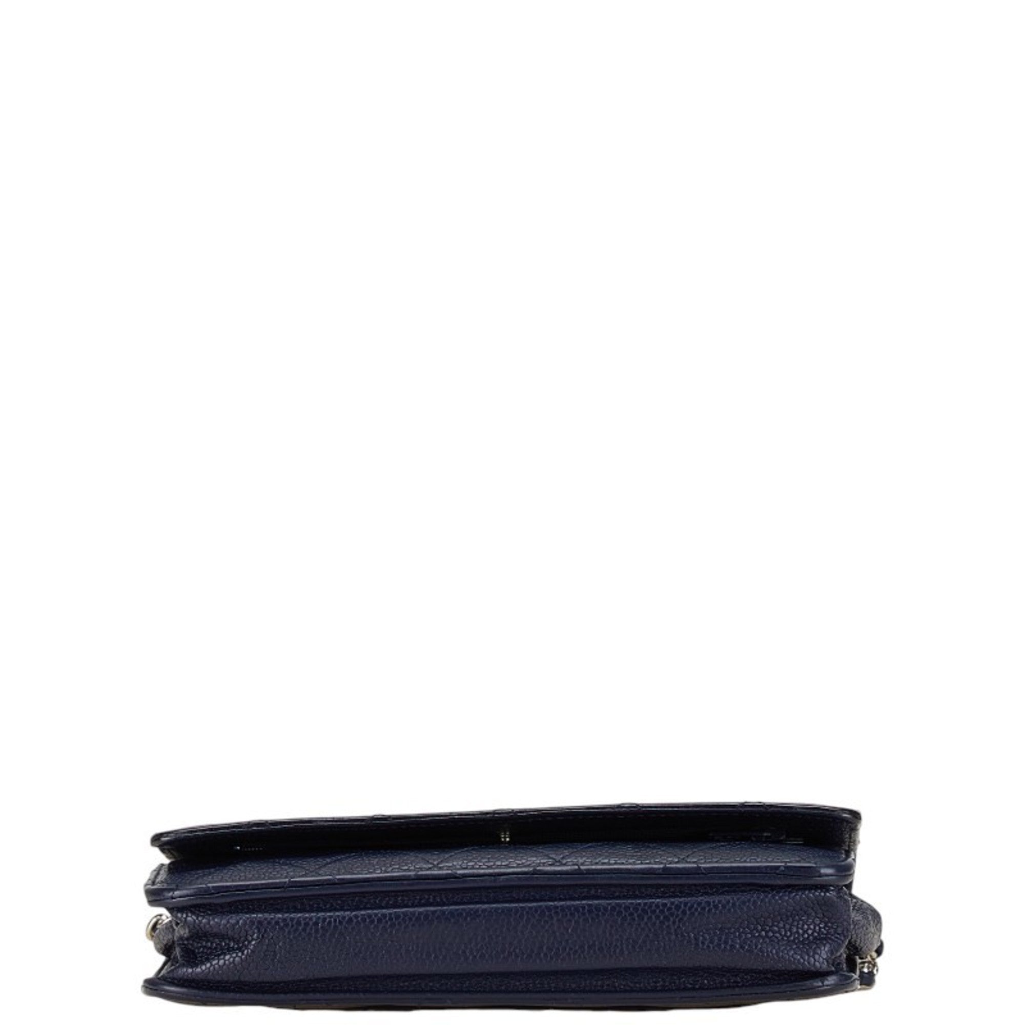 Chanel Navy Grained Calfskin Coin Purse/Coin Case
