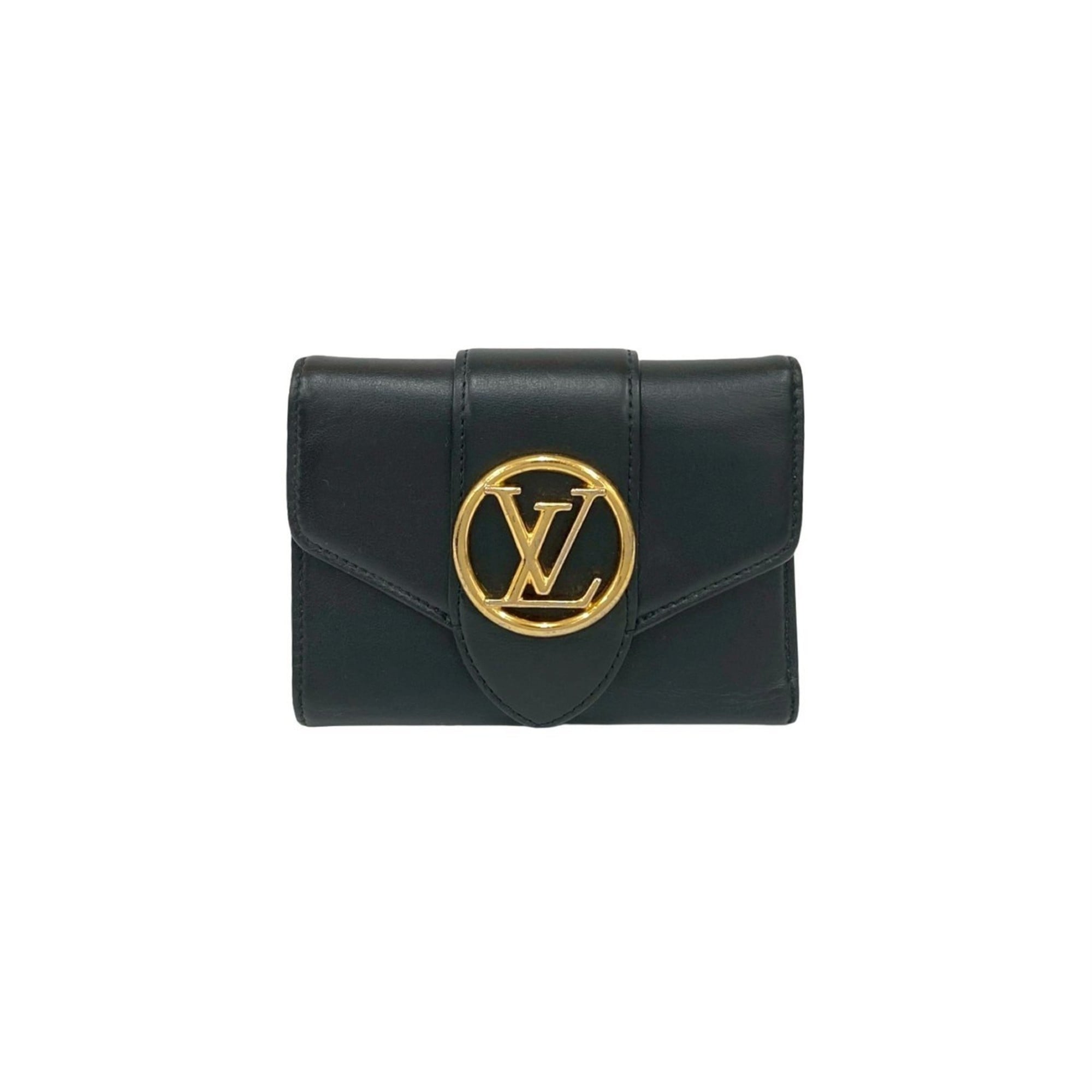 Louis Vuitton Black Pink Leather Wallet (Tri-Fold)