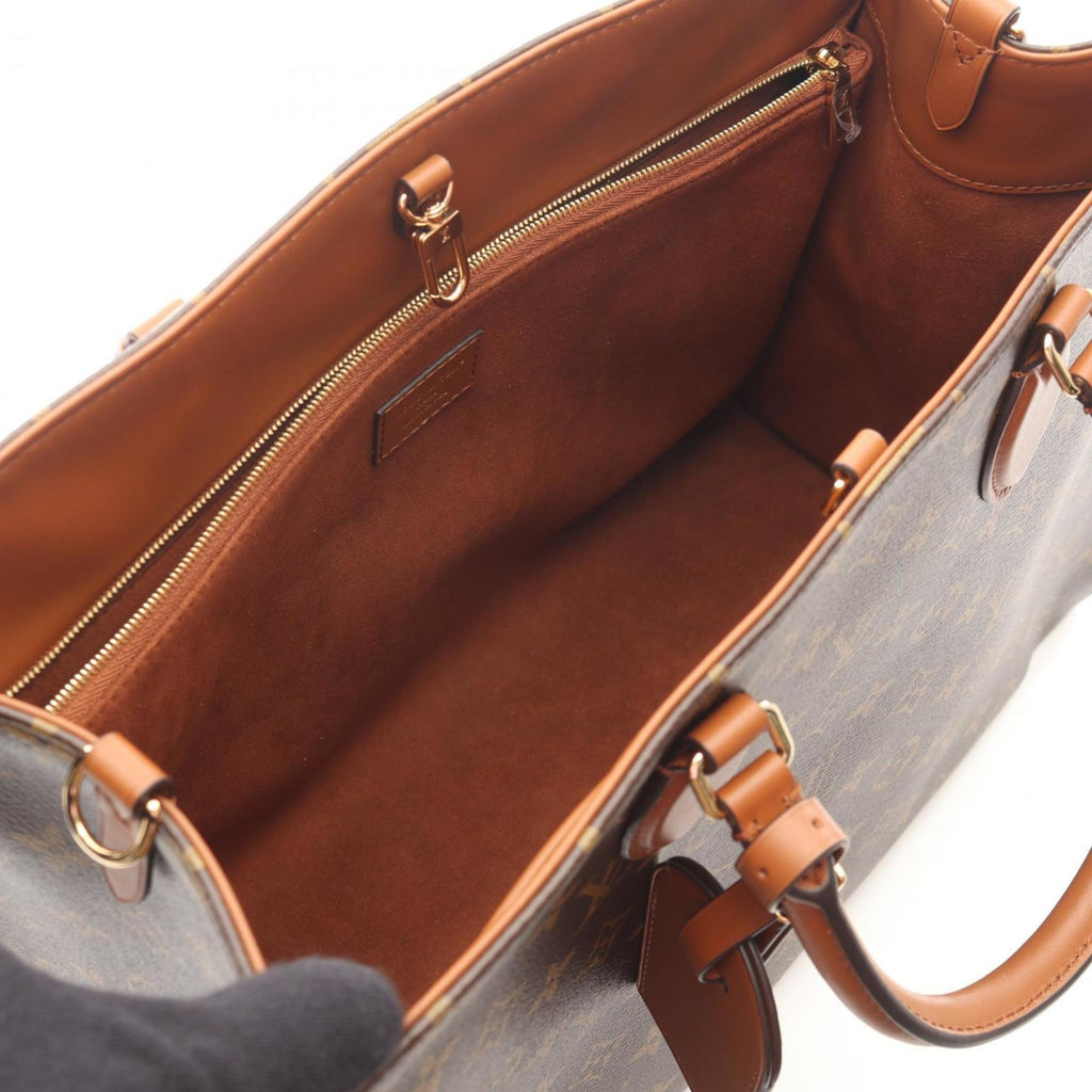 Louis Vuitton Brown Coated Canvas Leather Tote Bag