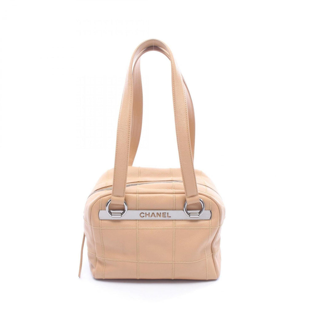 Chanel Chocolate Bar Beige Leather Handbag