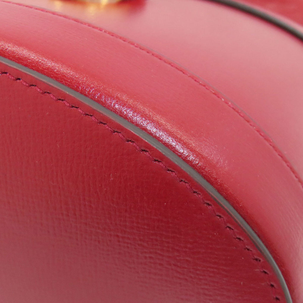 Gucci Red Color Leather Shoulder Bag (Pre-Owned)