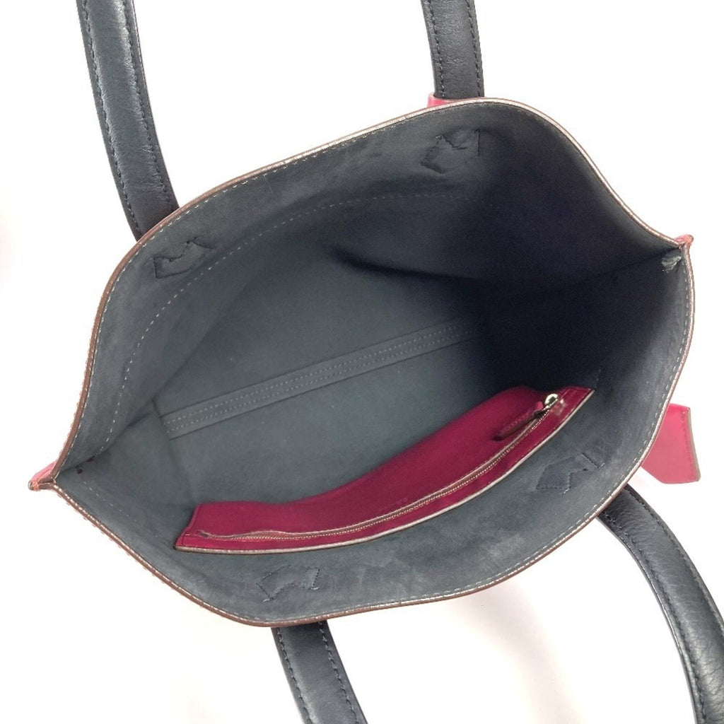Fendi Black Purple Leather Shoulder Bag Tote Bag