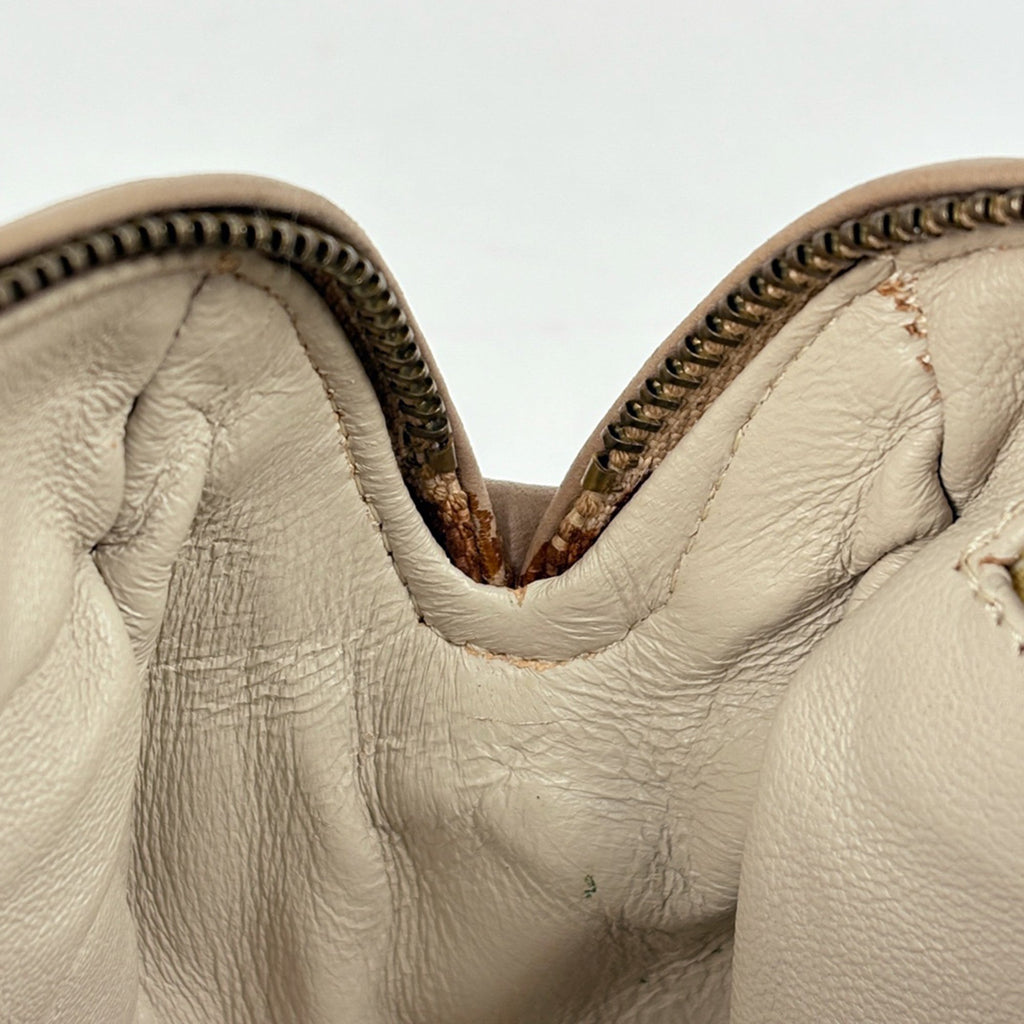 Chanel Matelasse Beige Leather Shoulder Bag