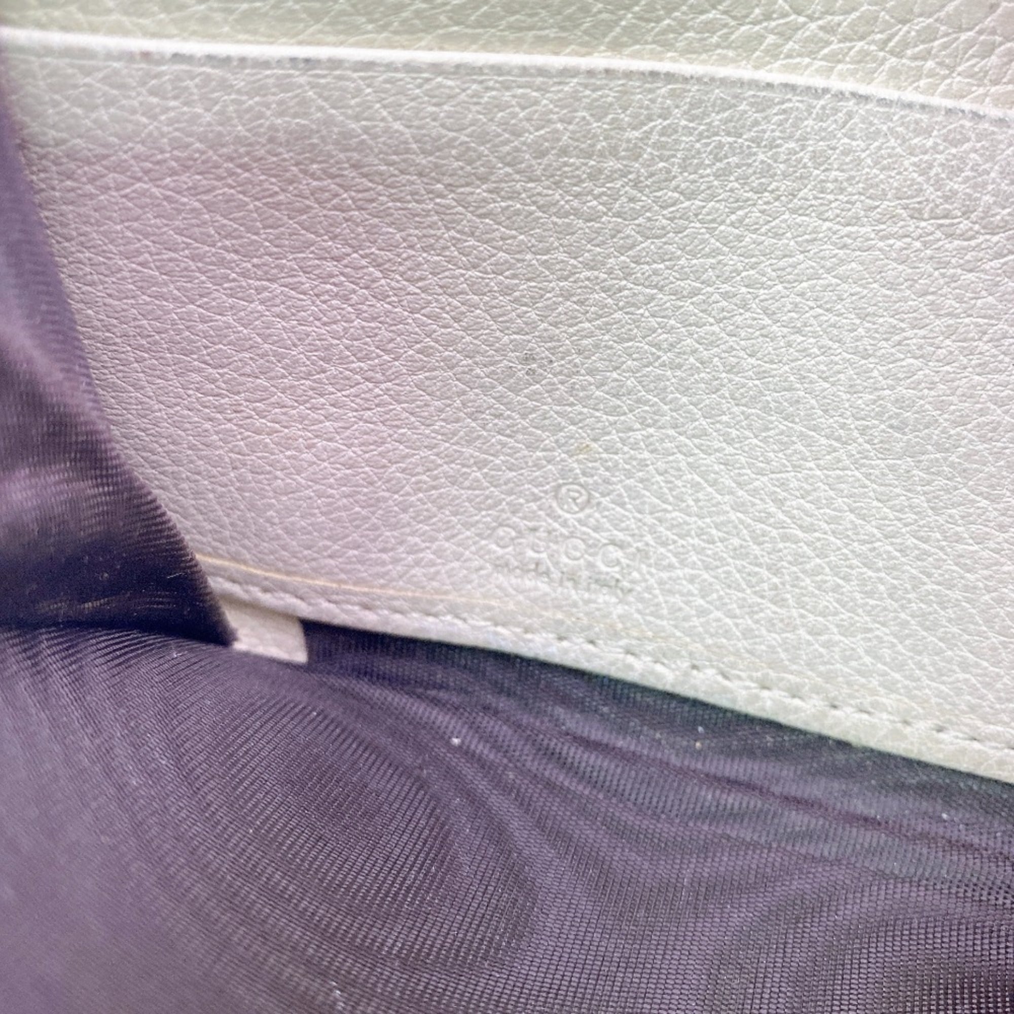 Gucci White Leather Long Wallet (Bi-Fold) (Pre-Owned)