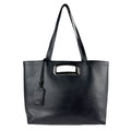 Prada Black Leather Handbag Shoulder Bag Tote Bag